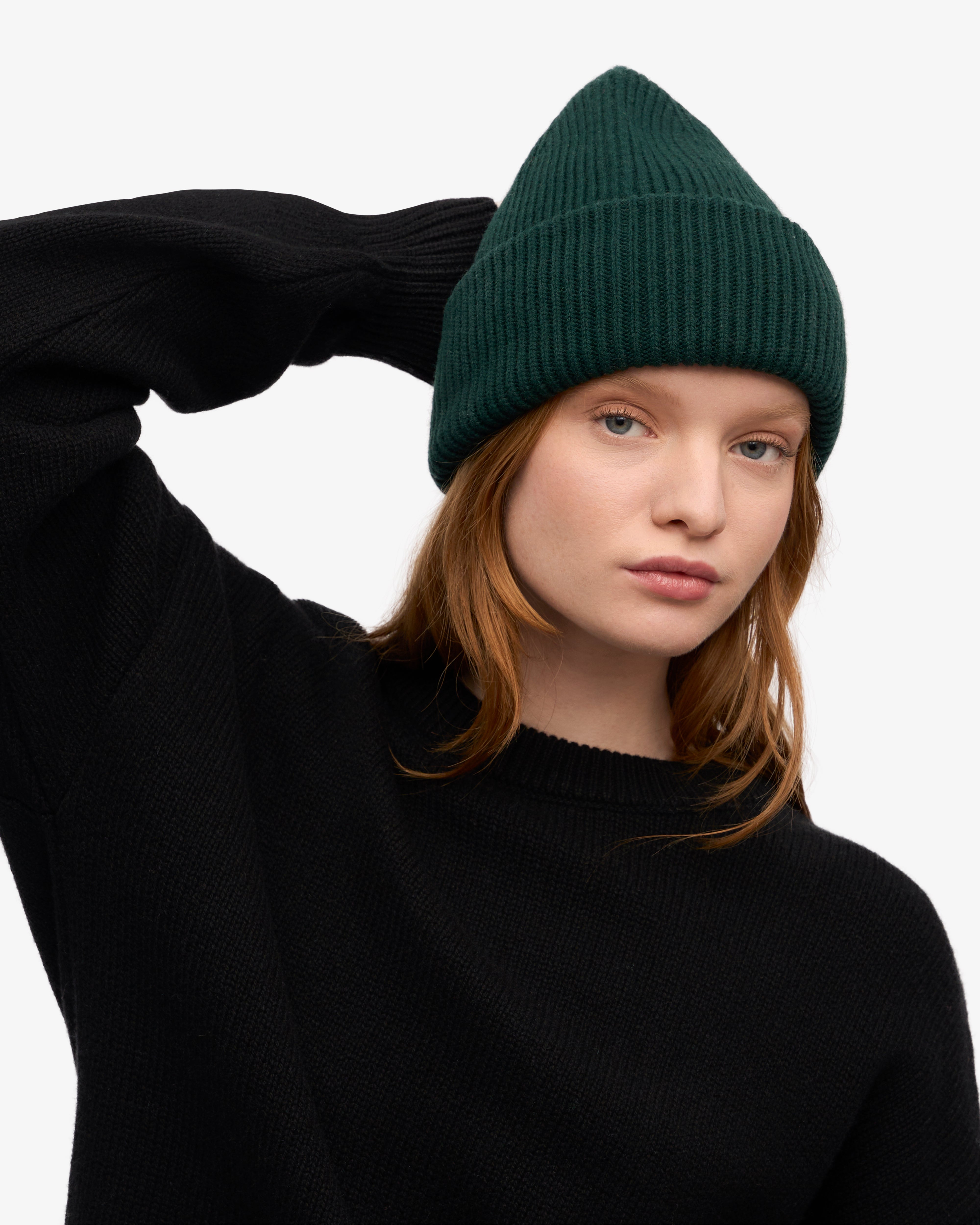 Merino Wool Hat - Emerald Green