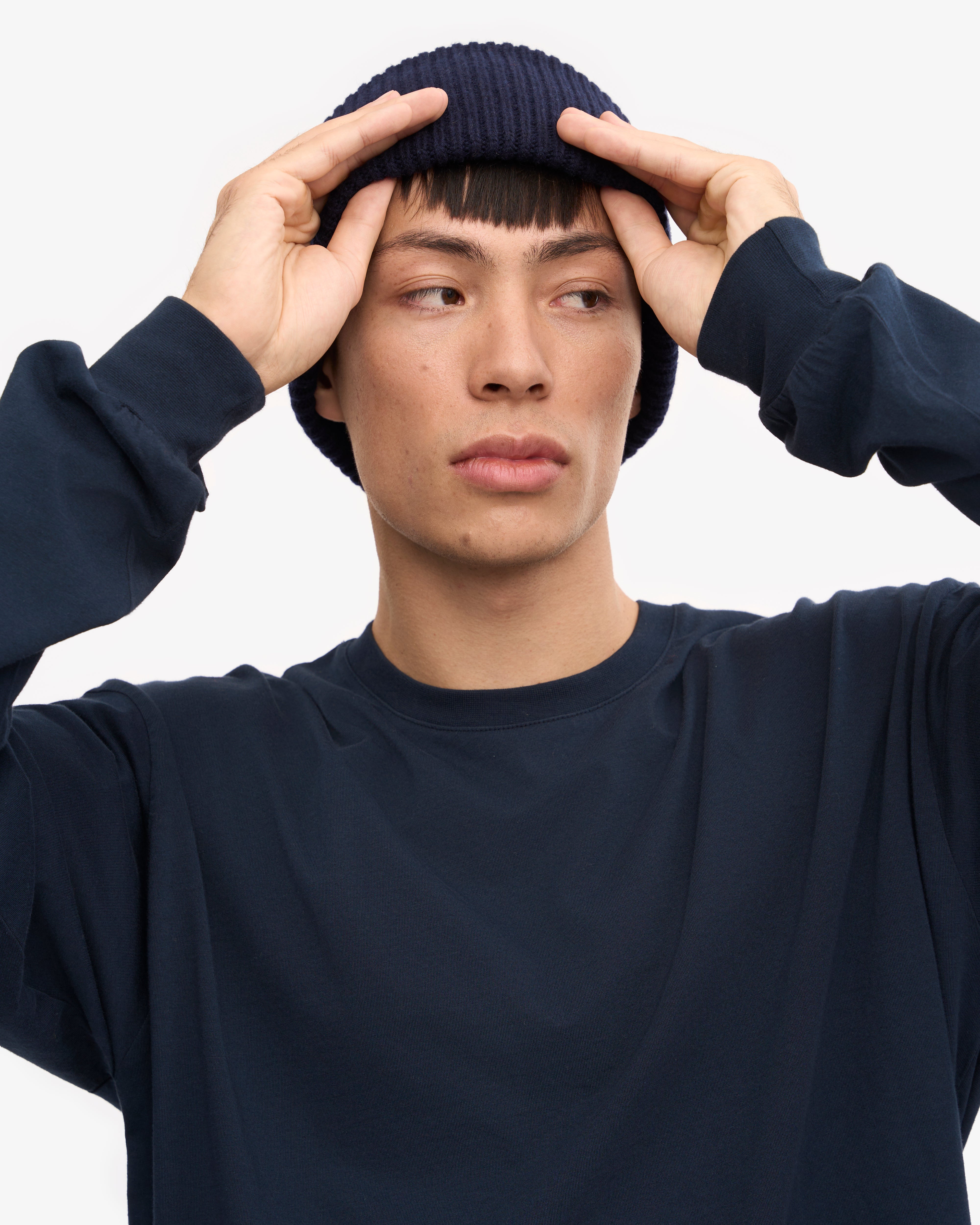 Merino Wool Hat - Navy Blue