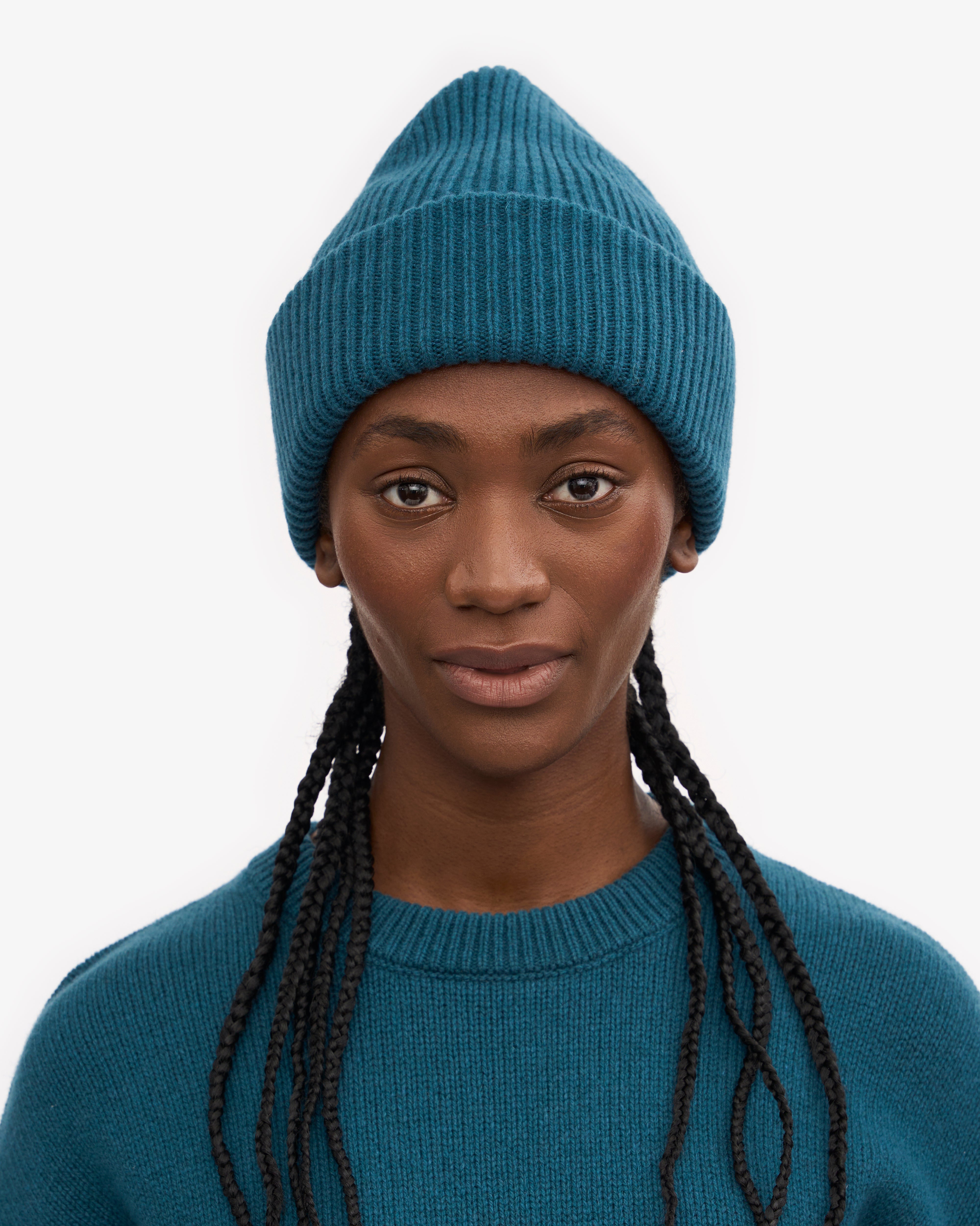 Merino Wool Hat - Ocean Green