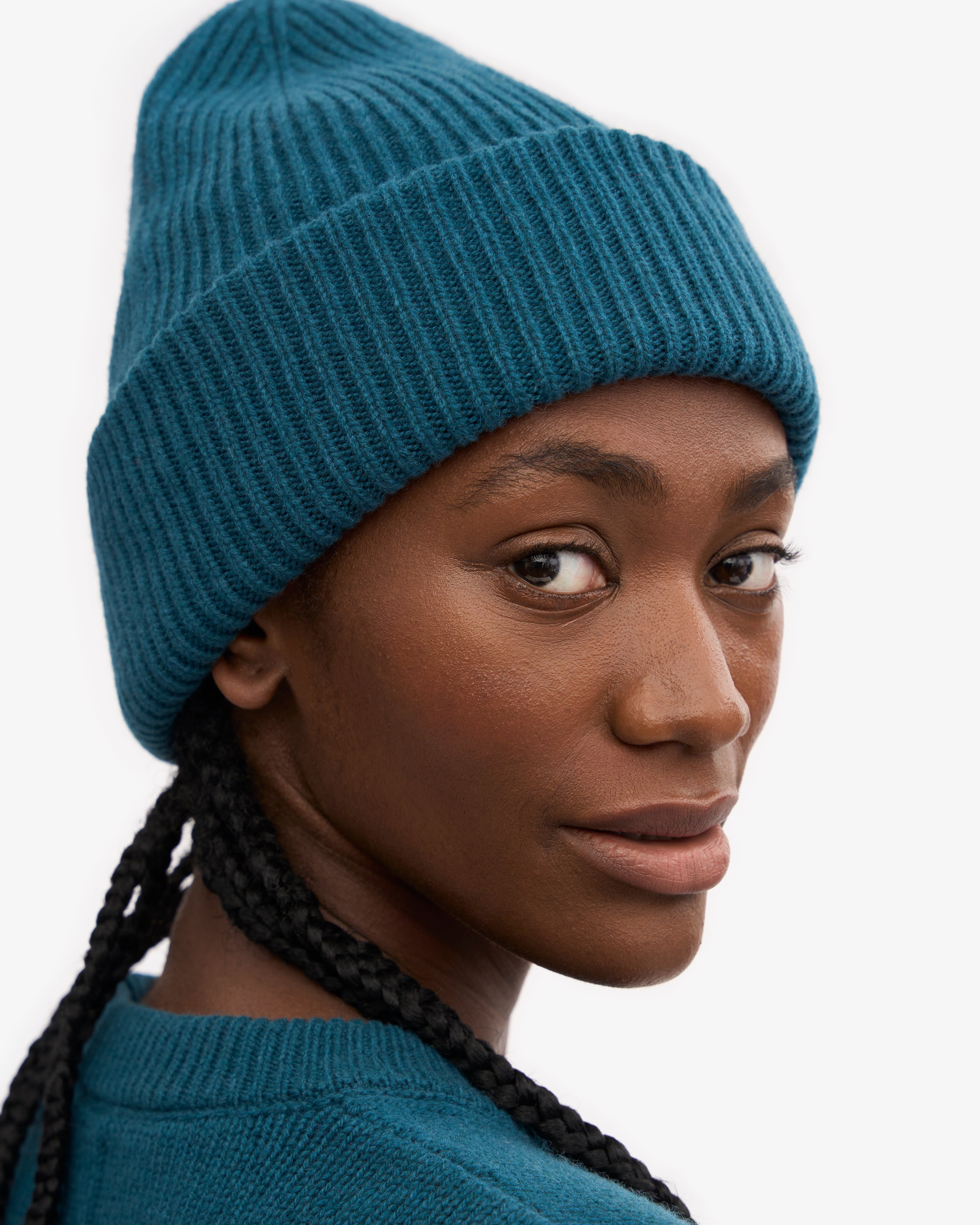 Merino Wool Hat - Ocean Green