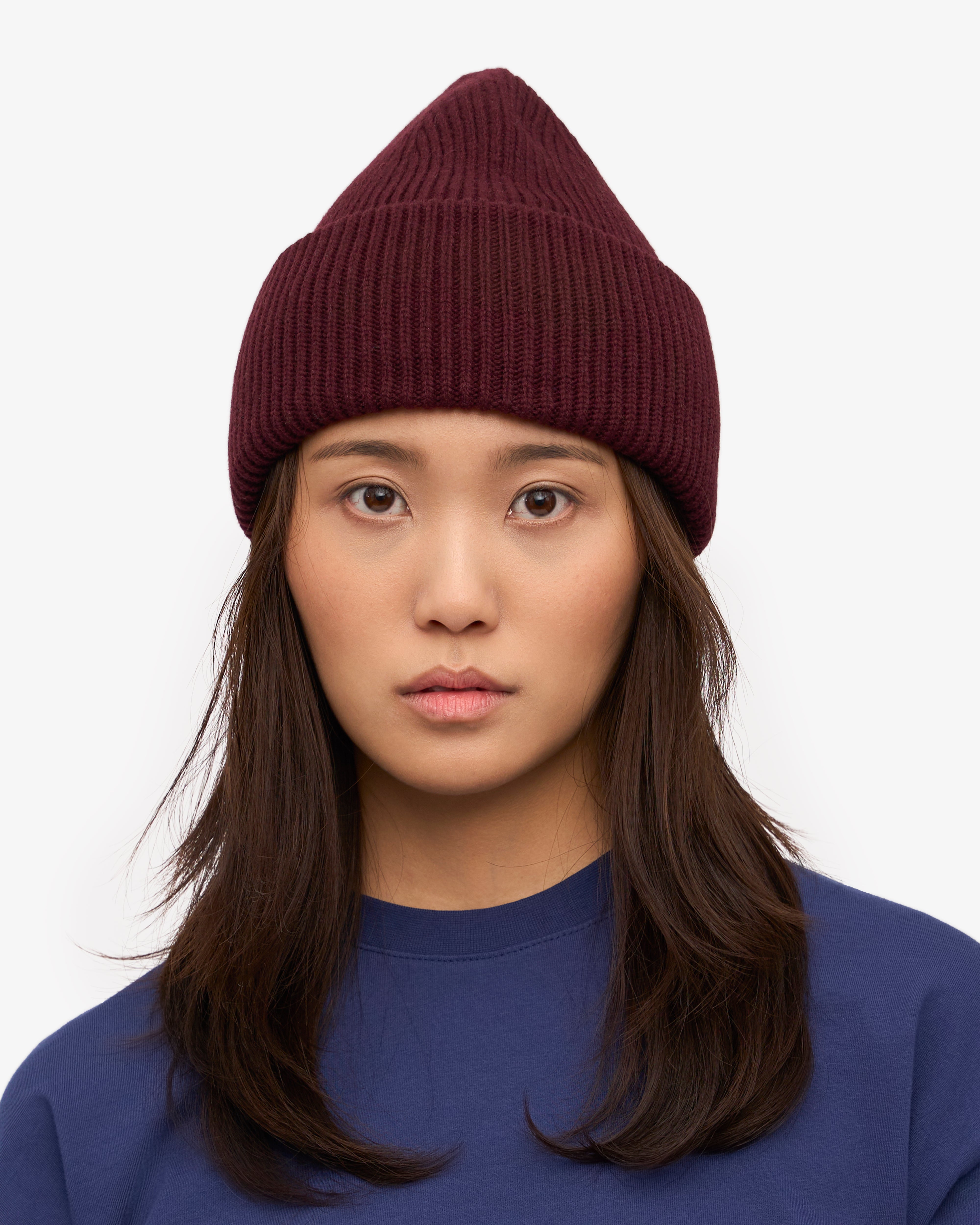 Merino Wool Hat - Oxblood Red