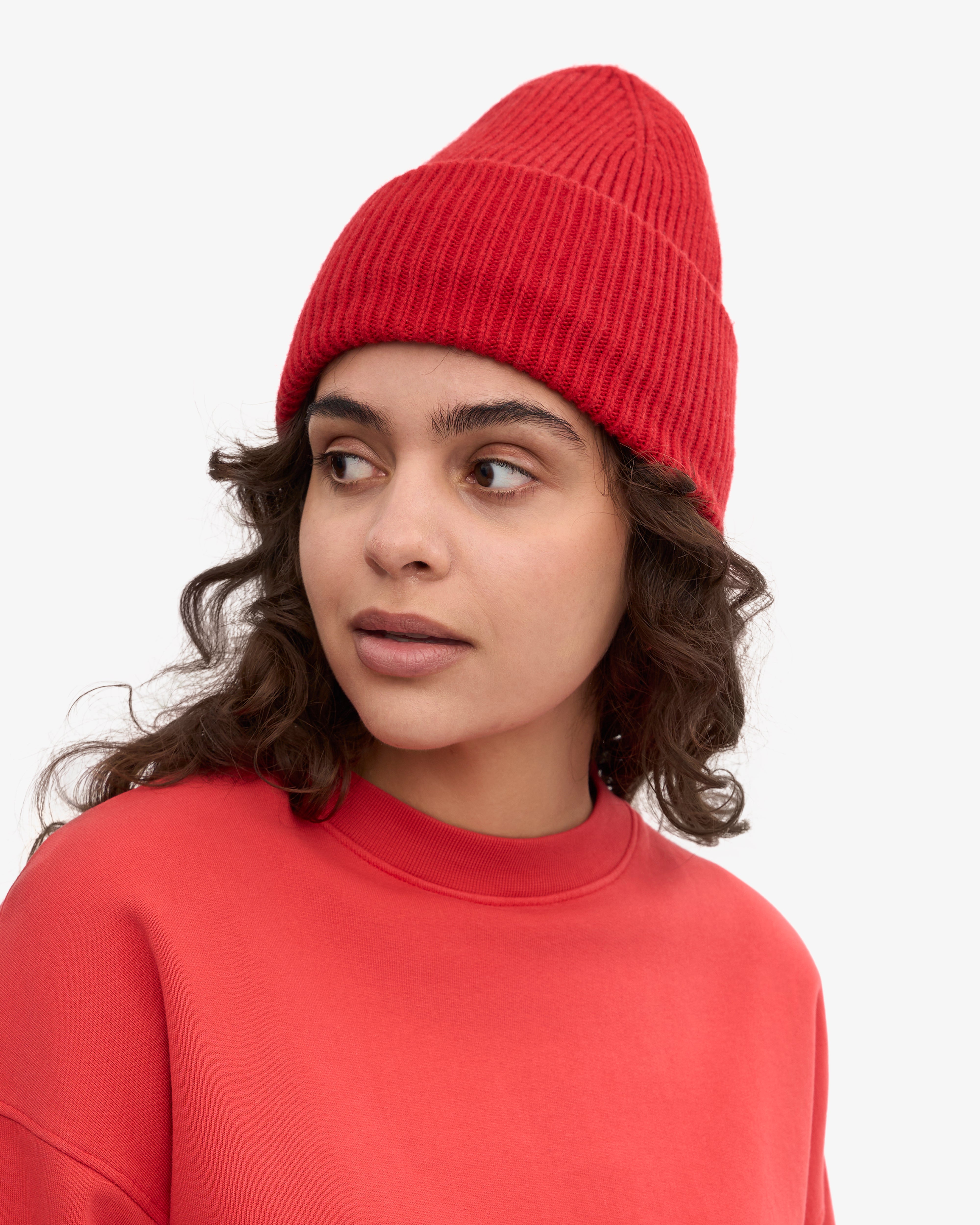 Merino Wool Hat - Scarlet Red One Size