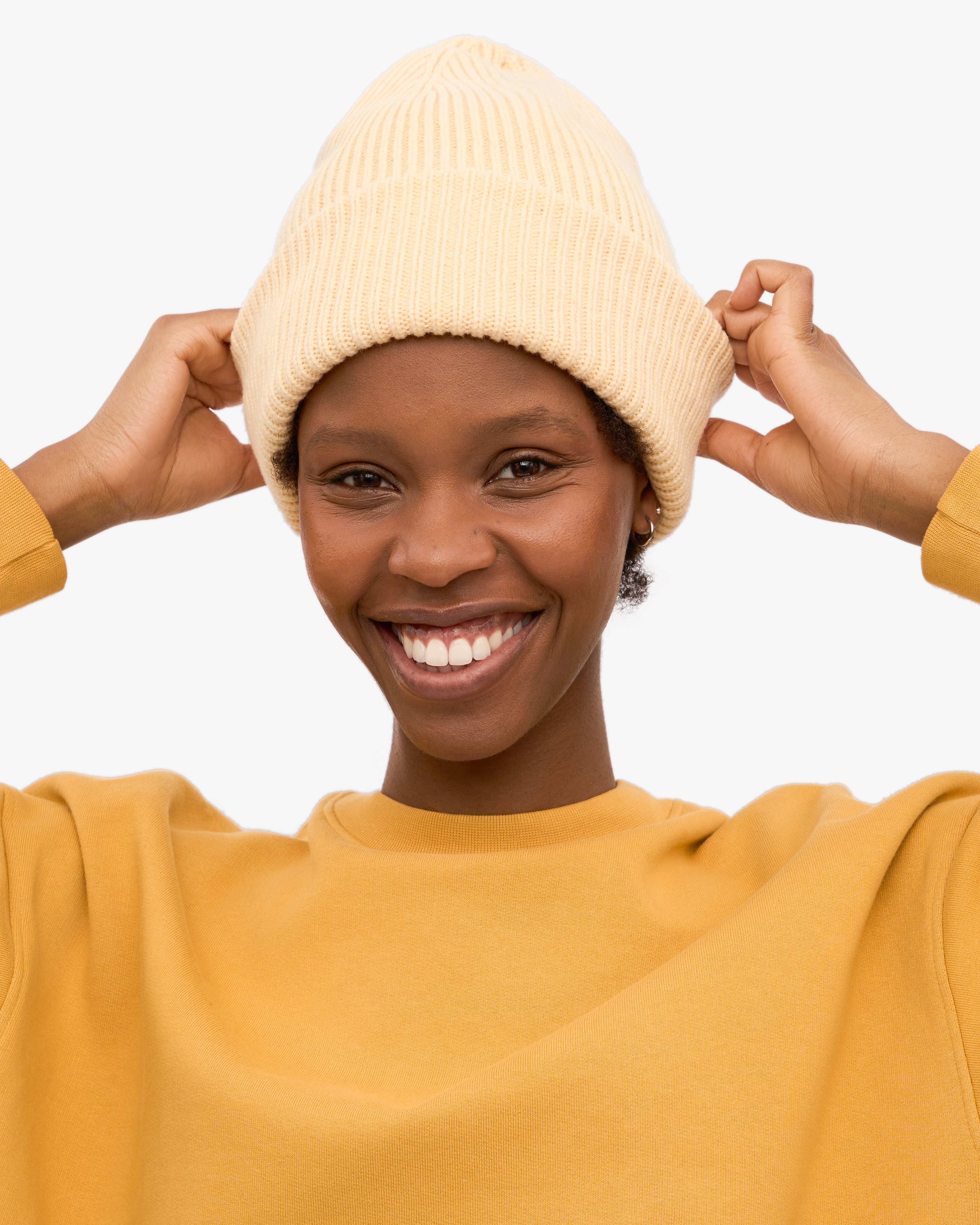 Merino Wool Hat - Soft Yellow