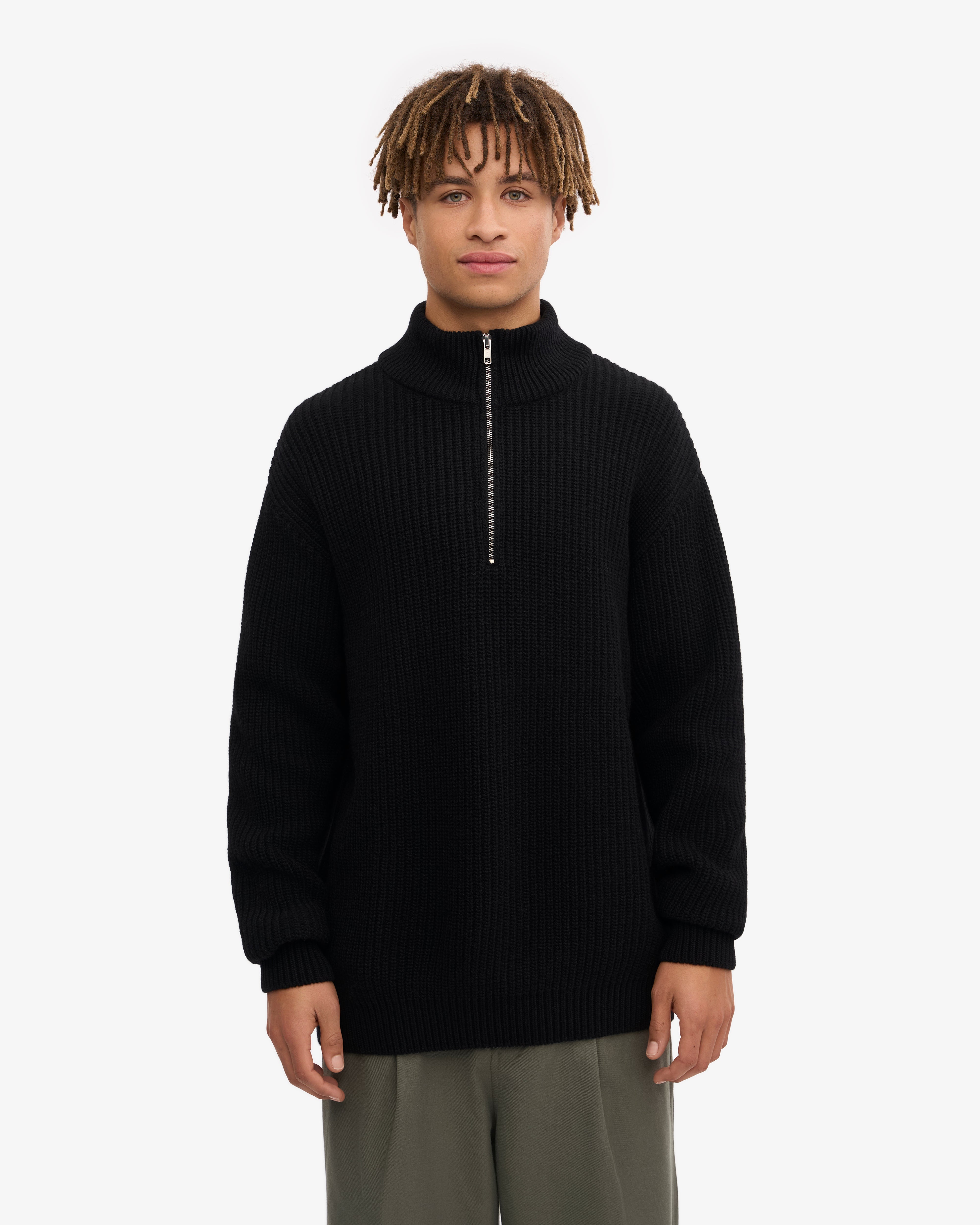 Merino Quarter Zip - Deep Black