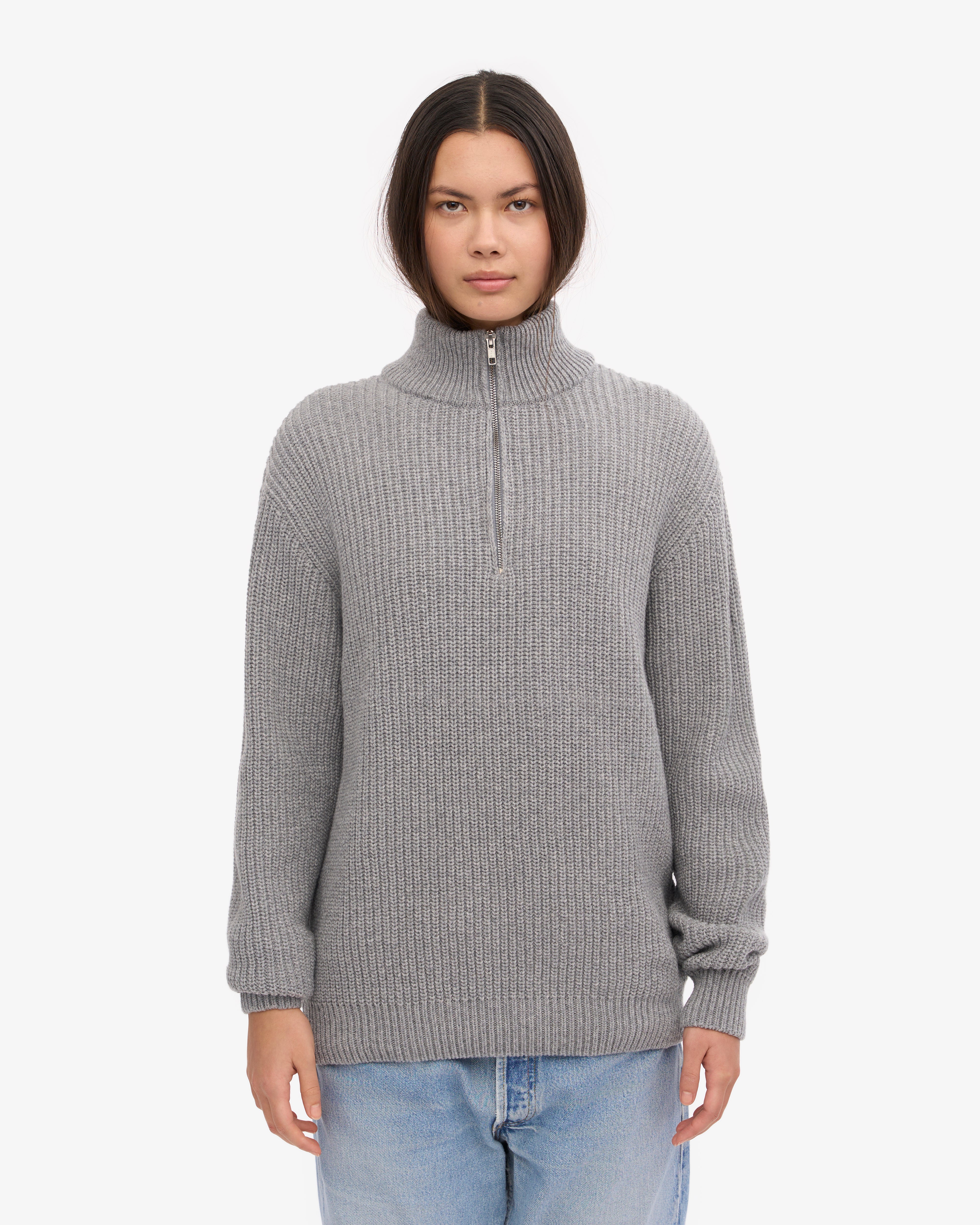 Merino Quarter Zip - Heather Grey
