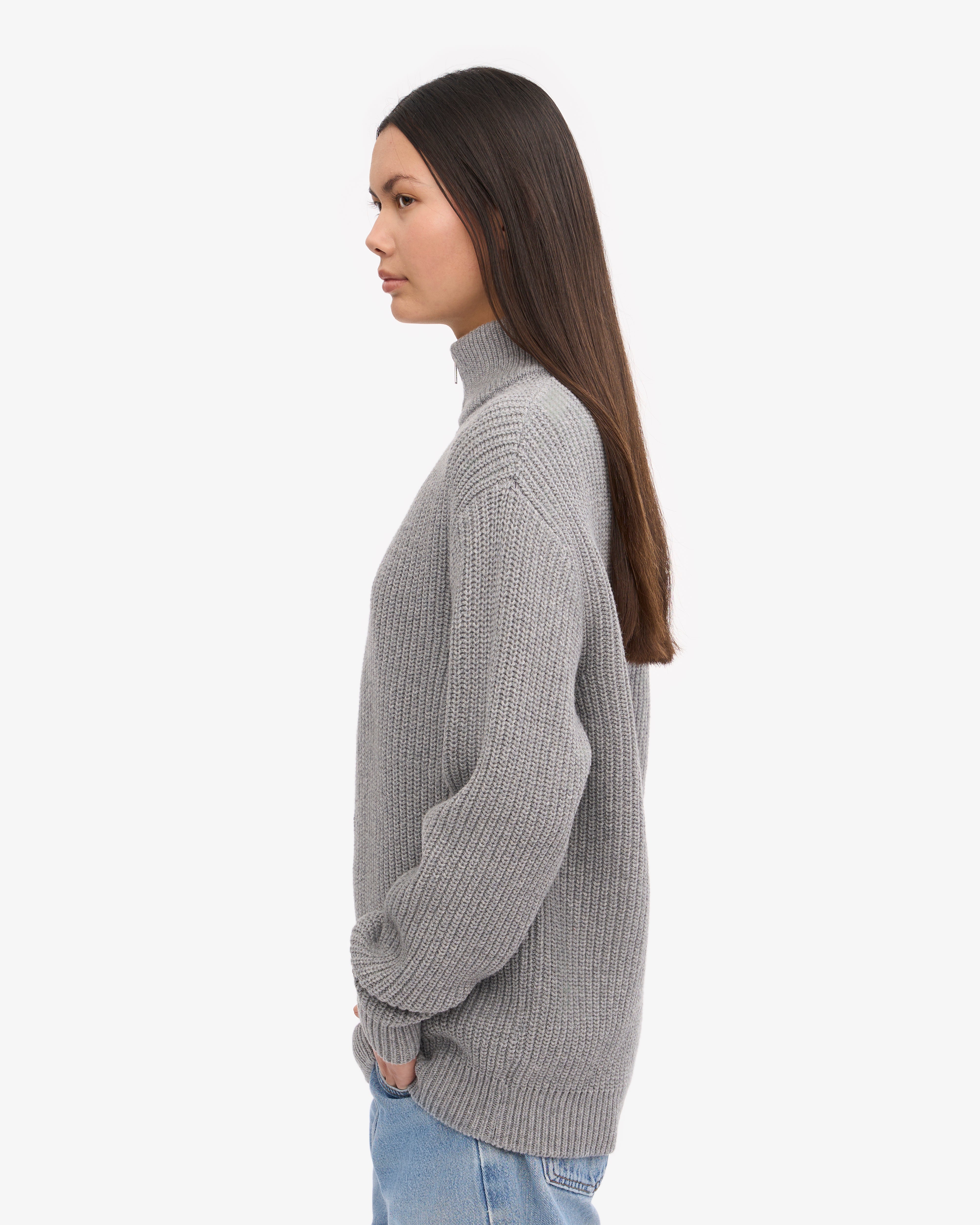 Merino Quarter Zip - Heather Grey