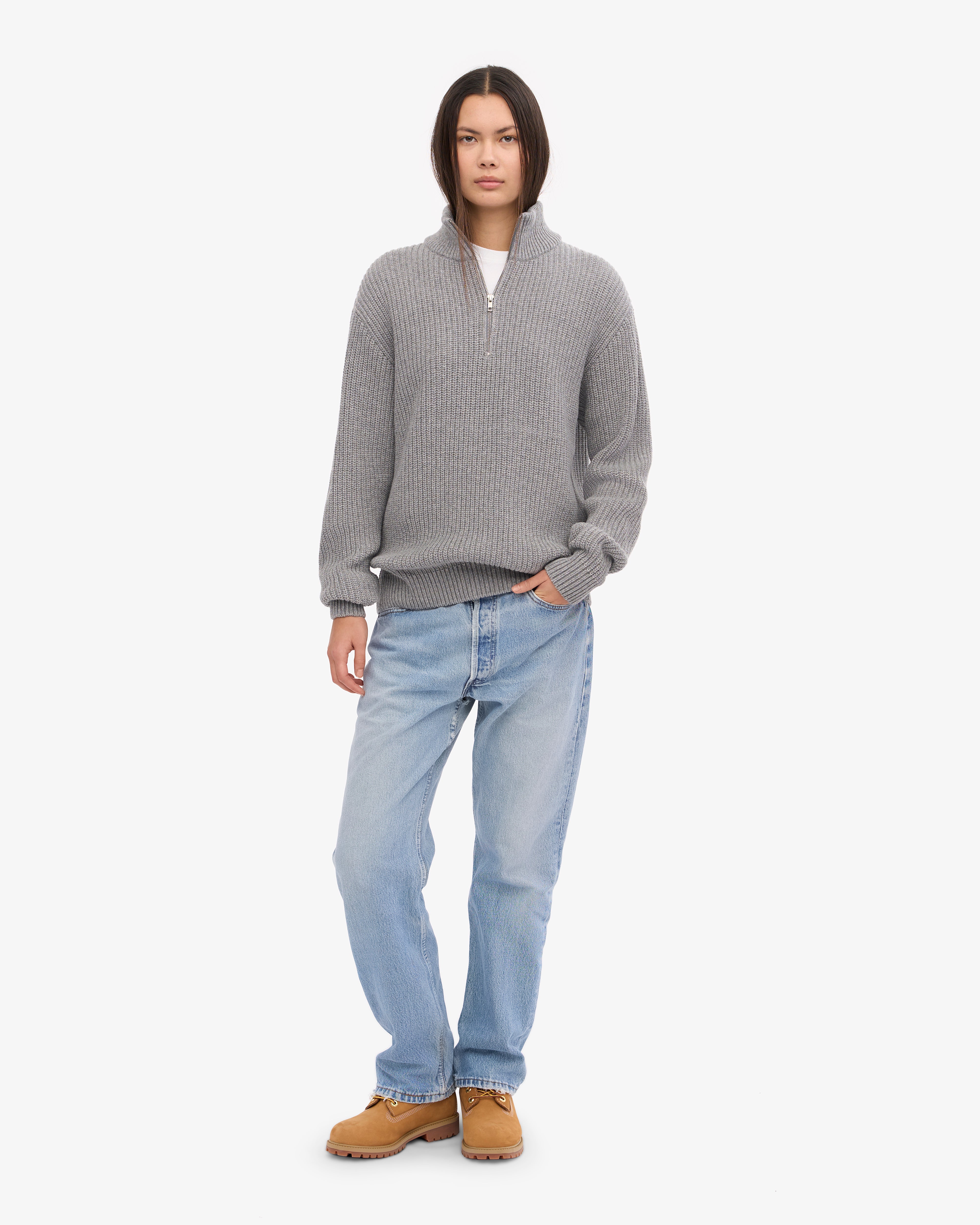 Merino Quarter Zip - Heather Grey