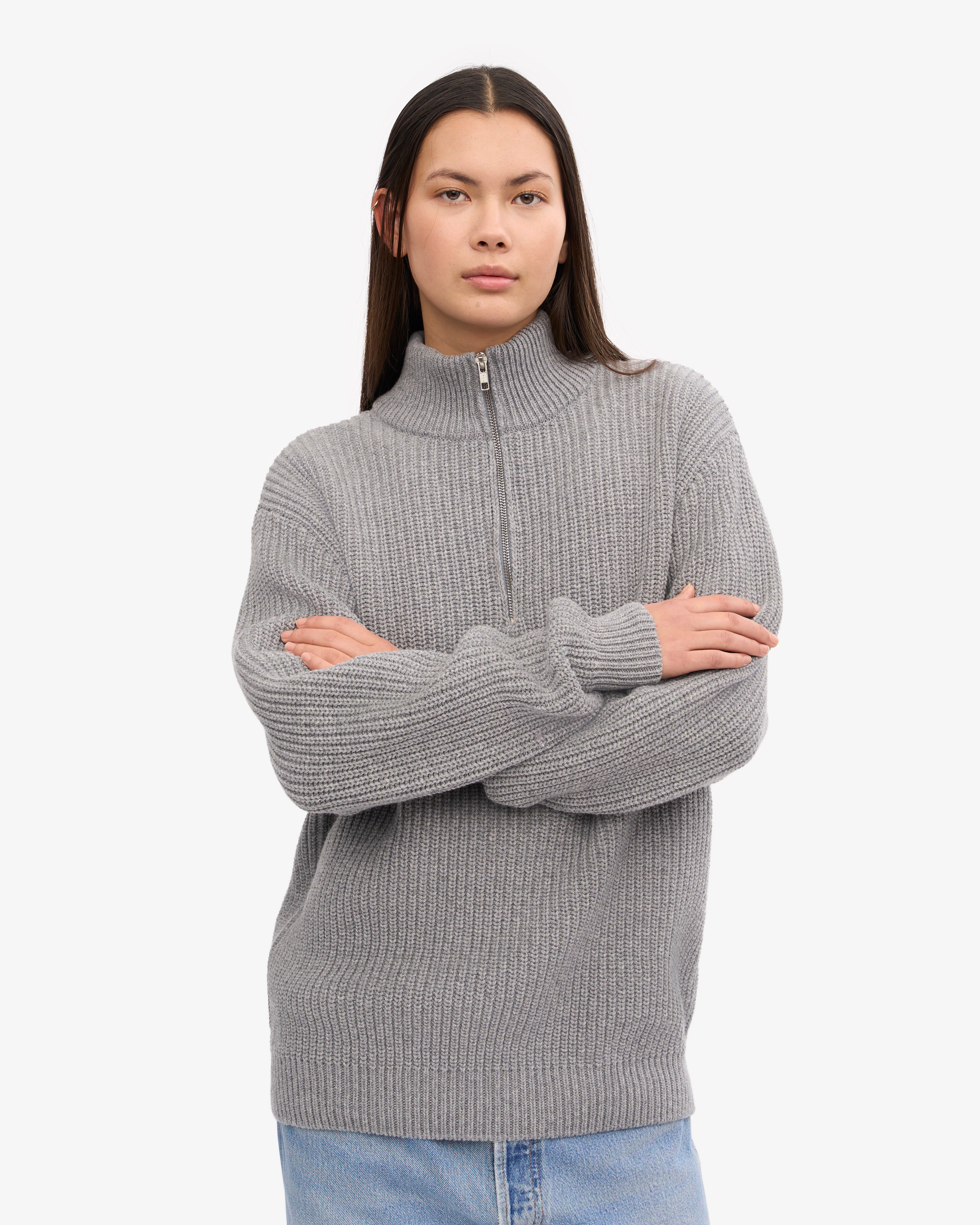 Merino Quarter Zip - Heather Grey
