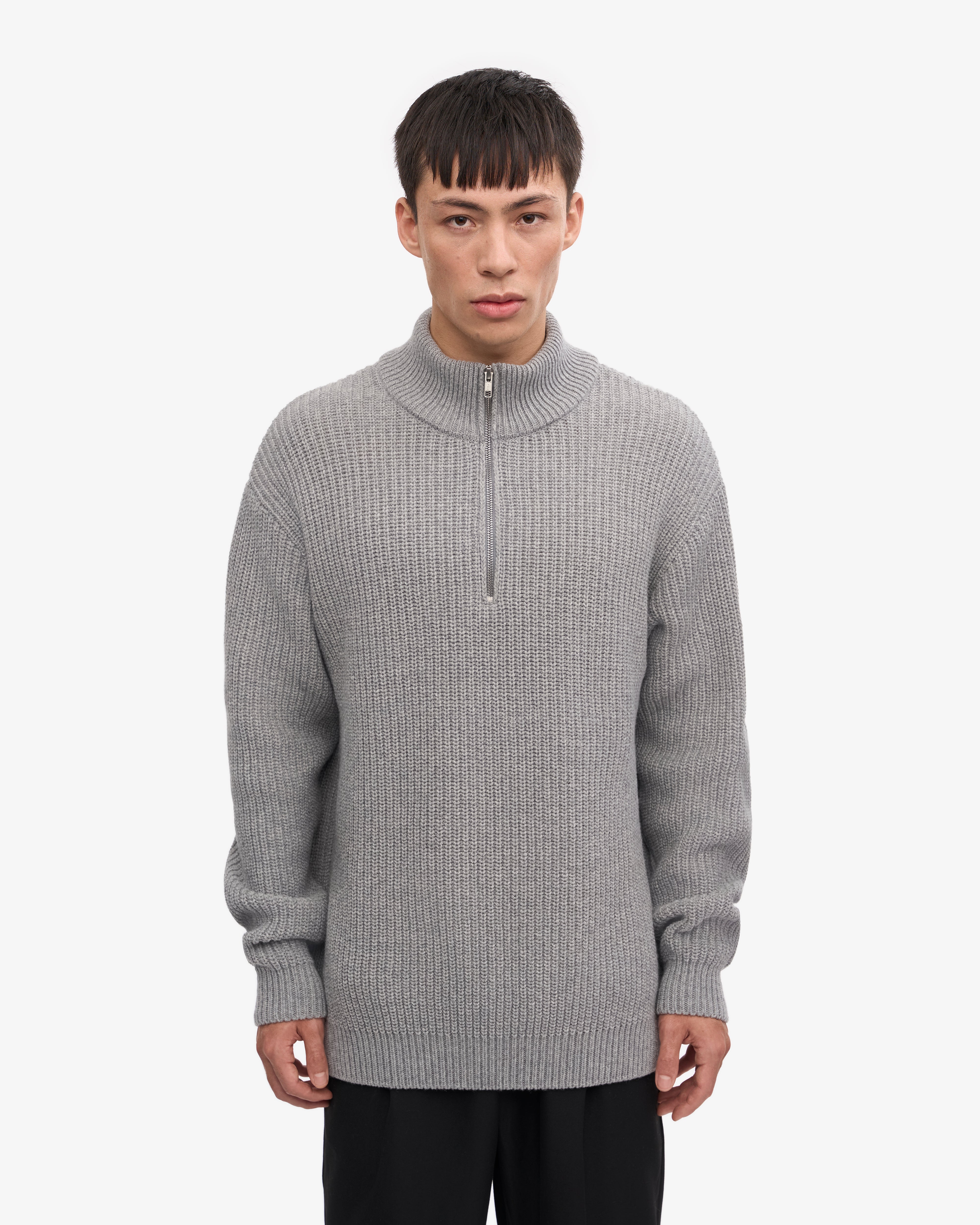 Merino Quarter Zip - Heather Grey
