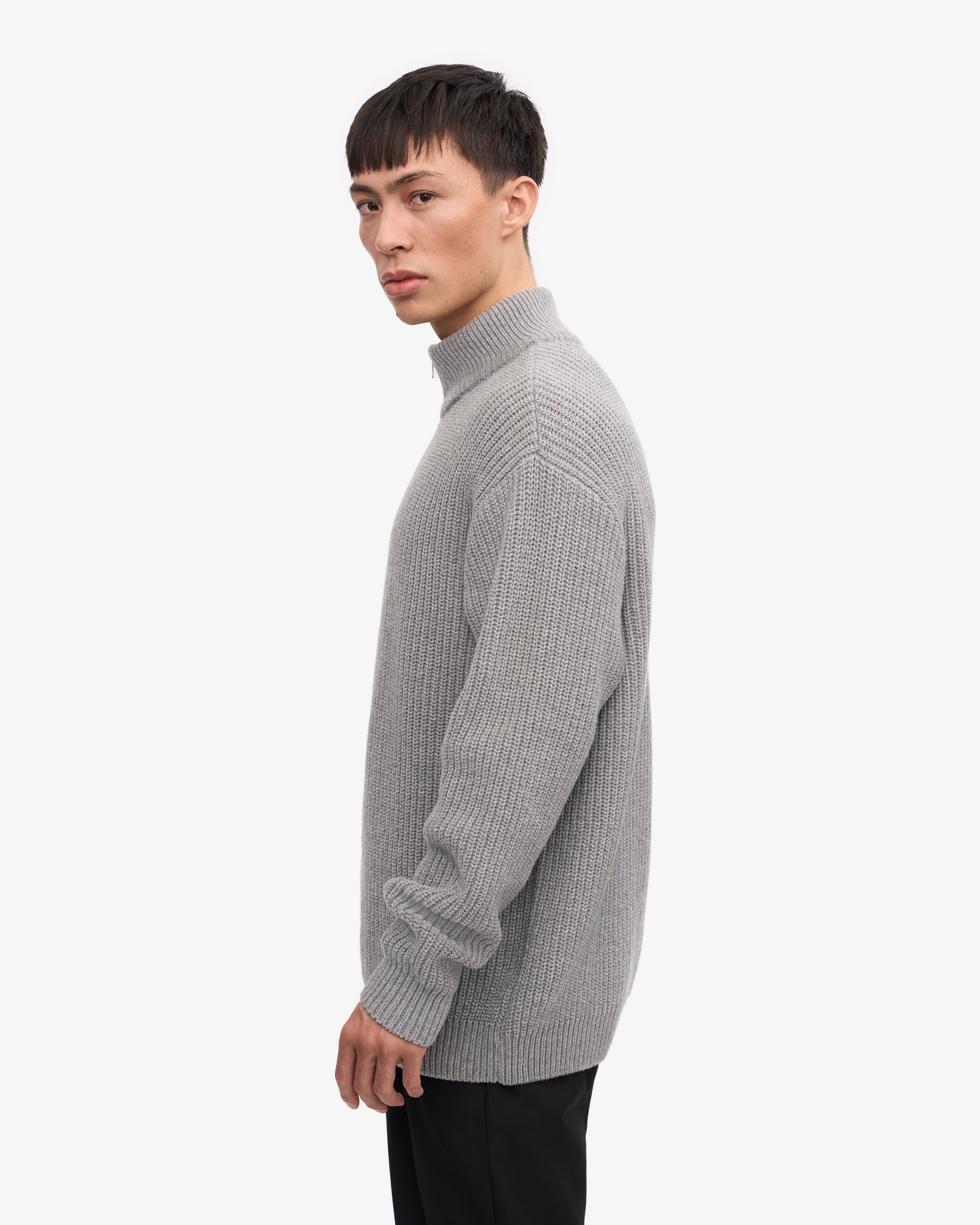 Merino Quarter Zip - Heather Grey