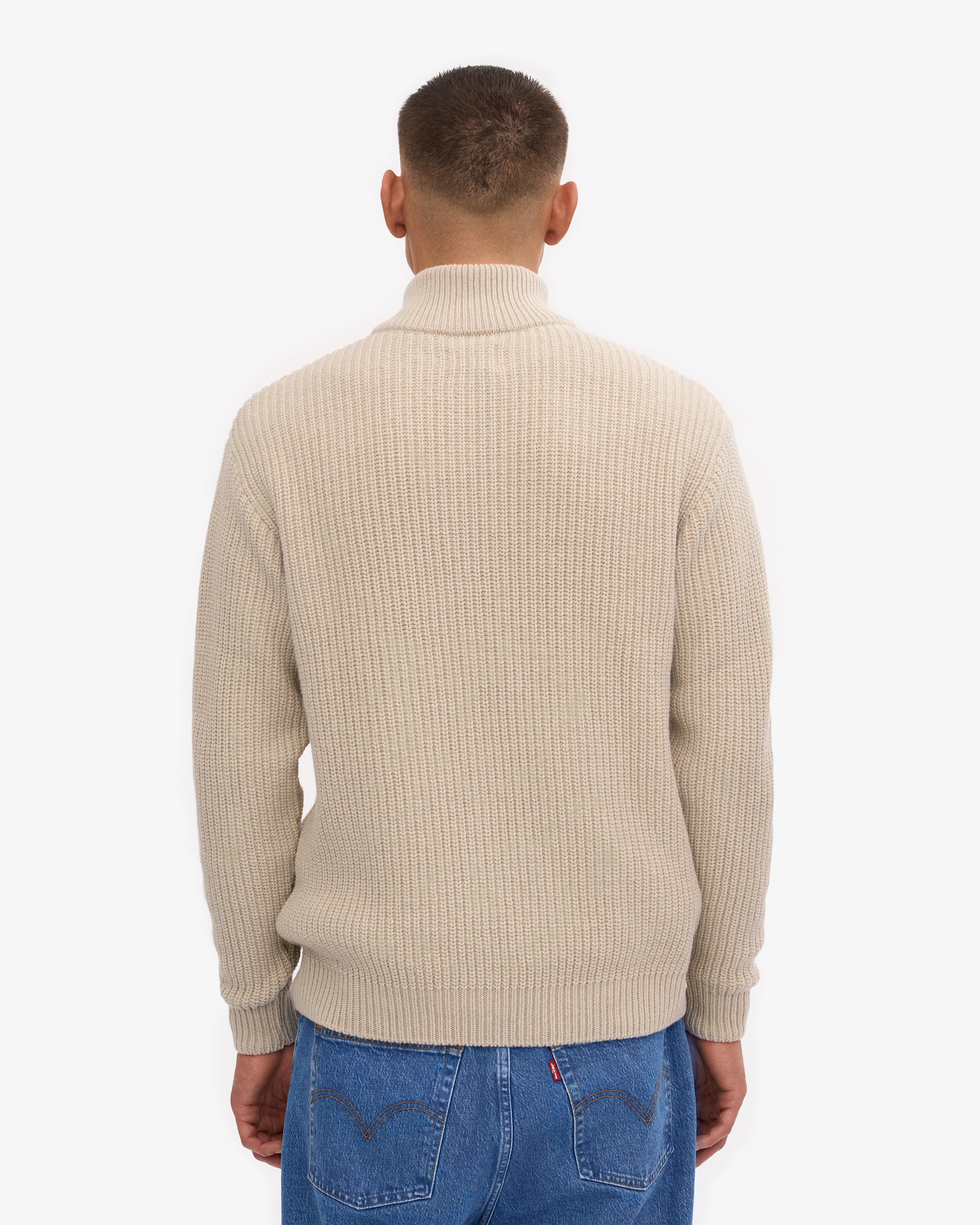 Merino Quarter Zip - Ivory White