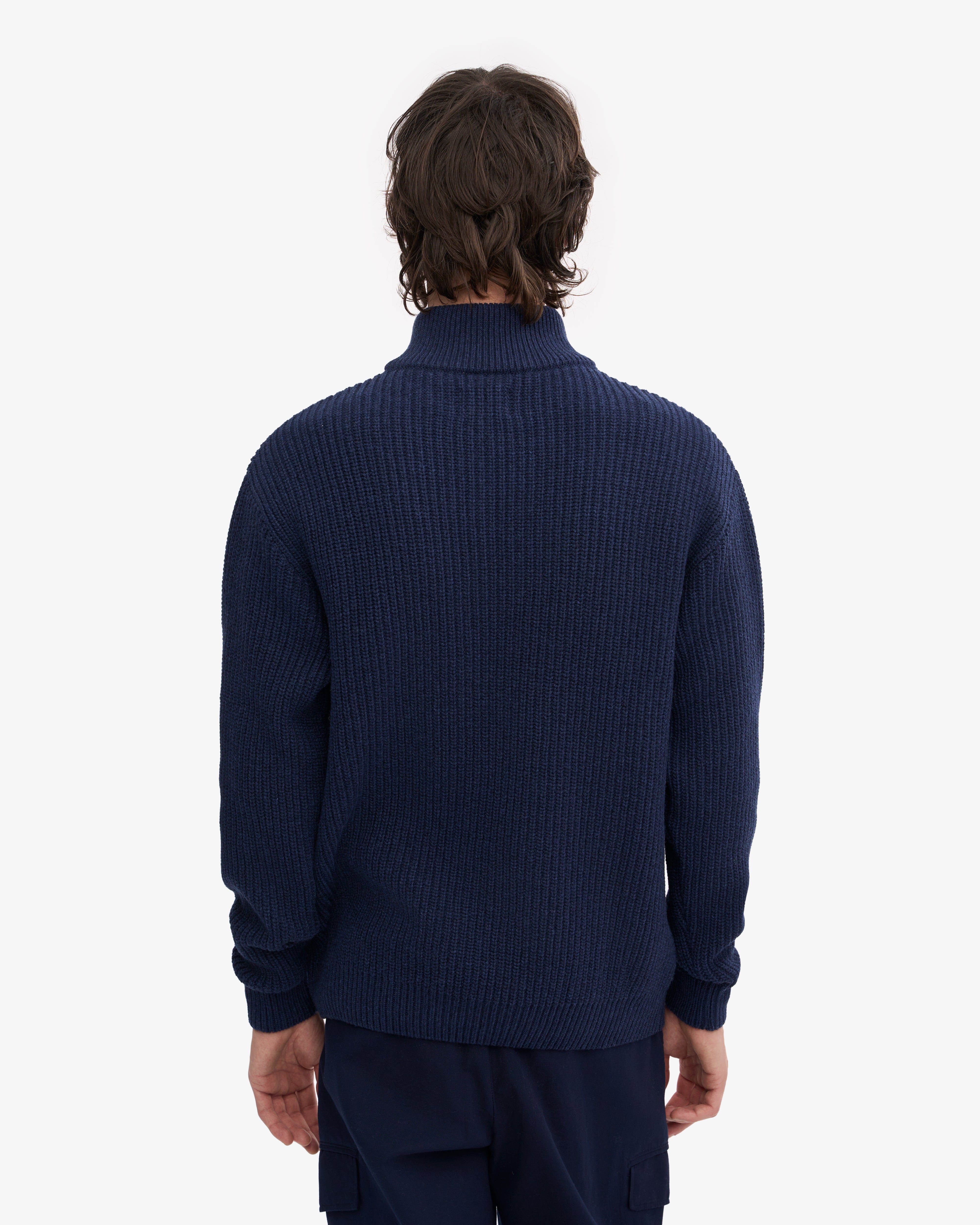 Merino Quarter Zip - Marine Blue