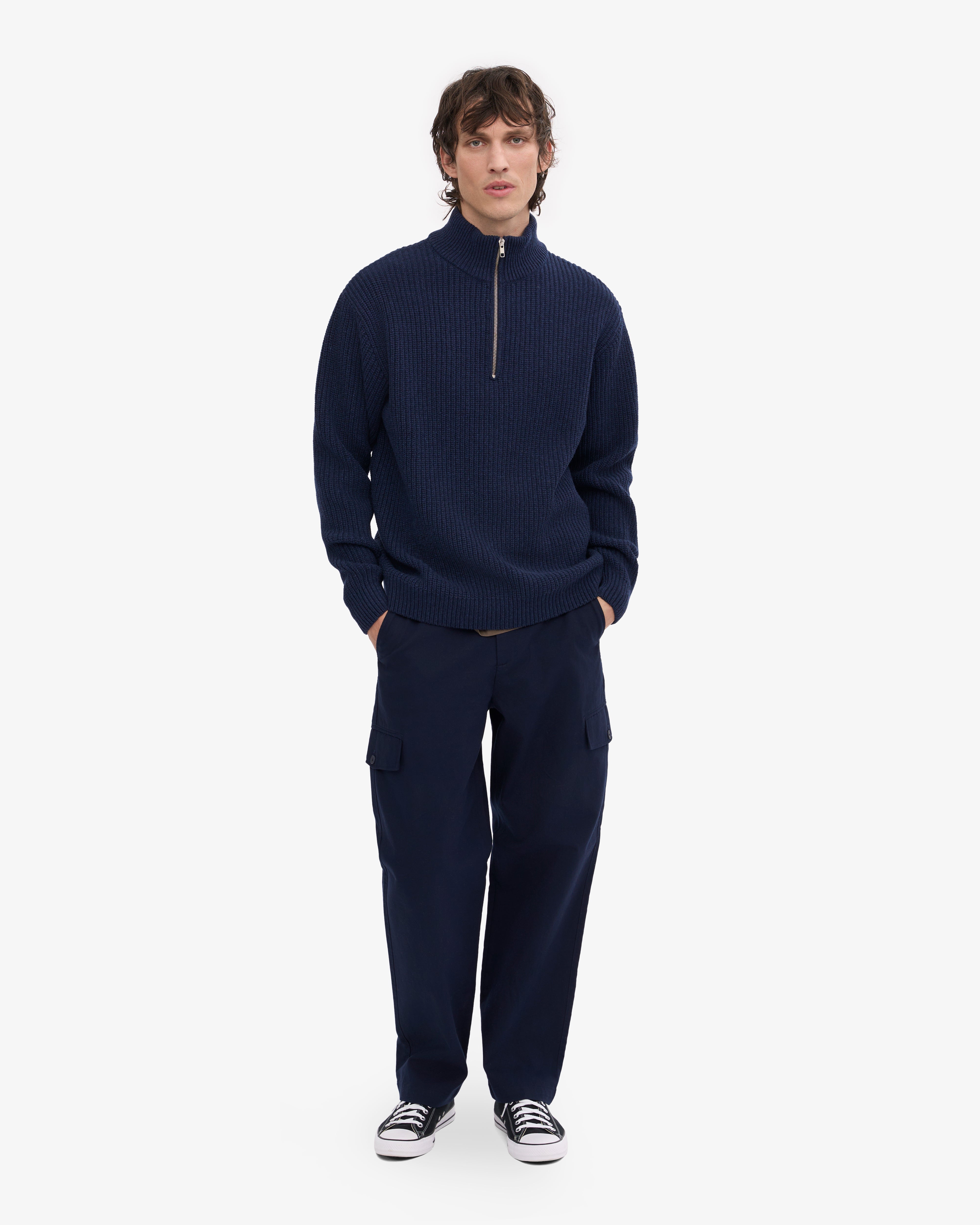 Merino Quarter Zip - Marine Blue