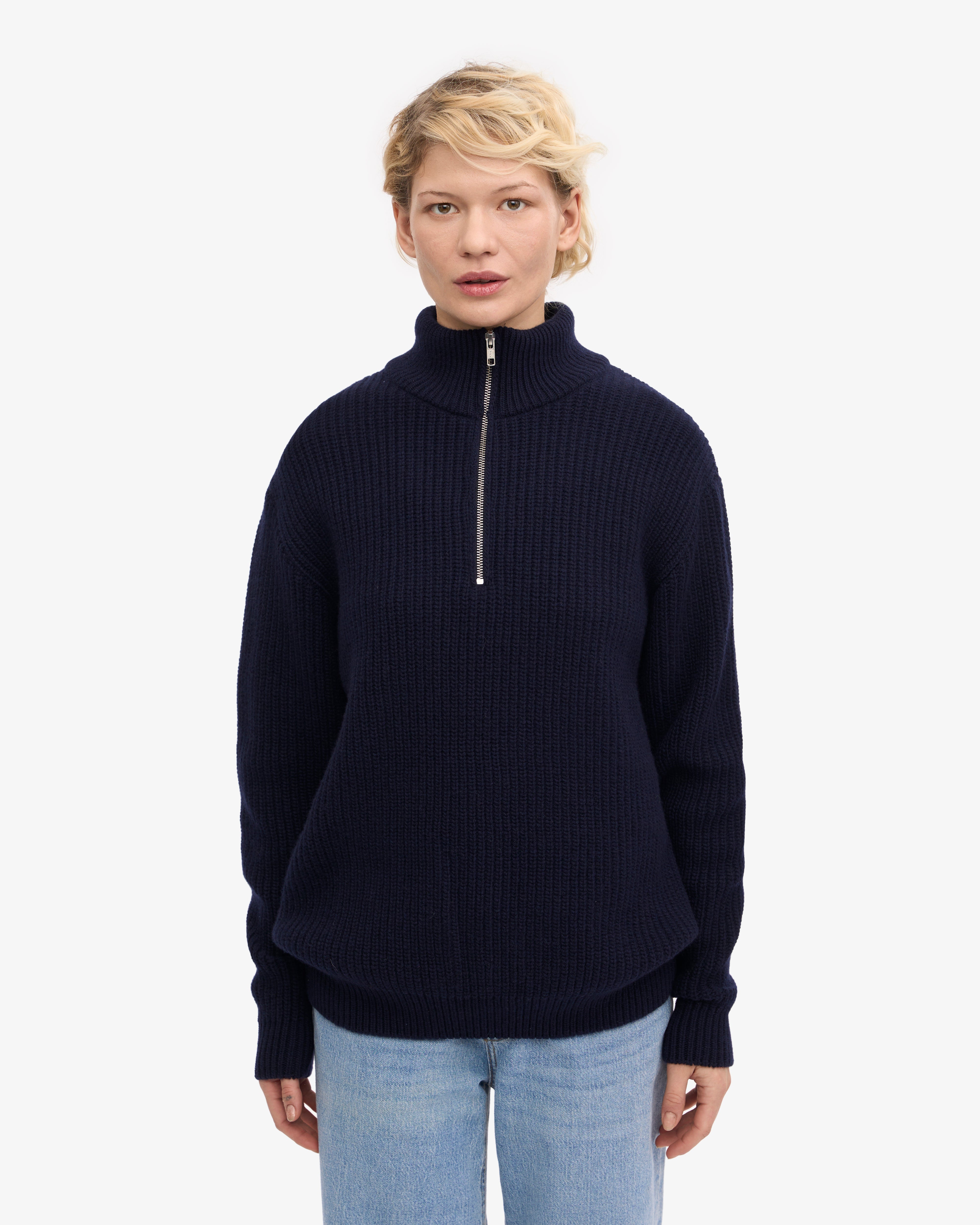 Merino Quarter Zip - Snow Melange
