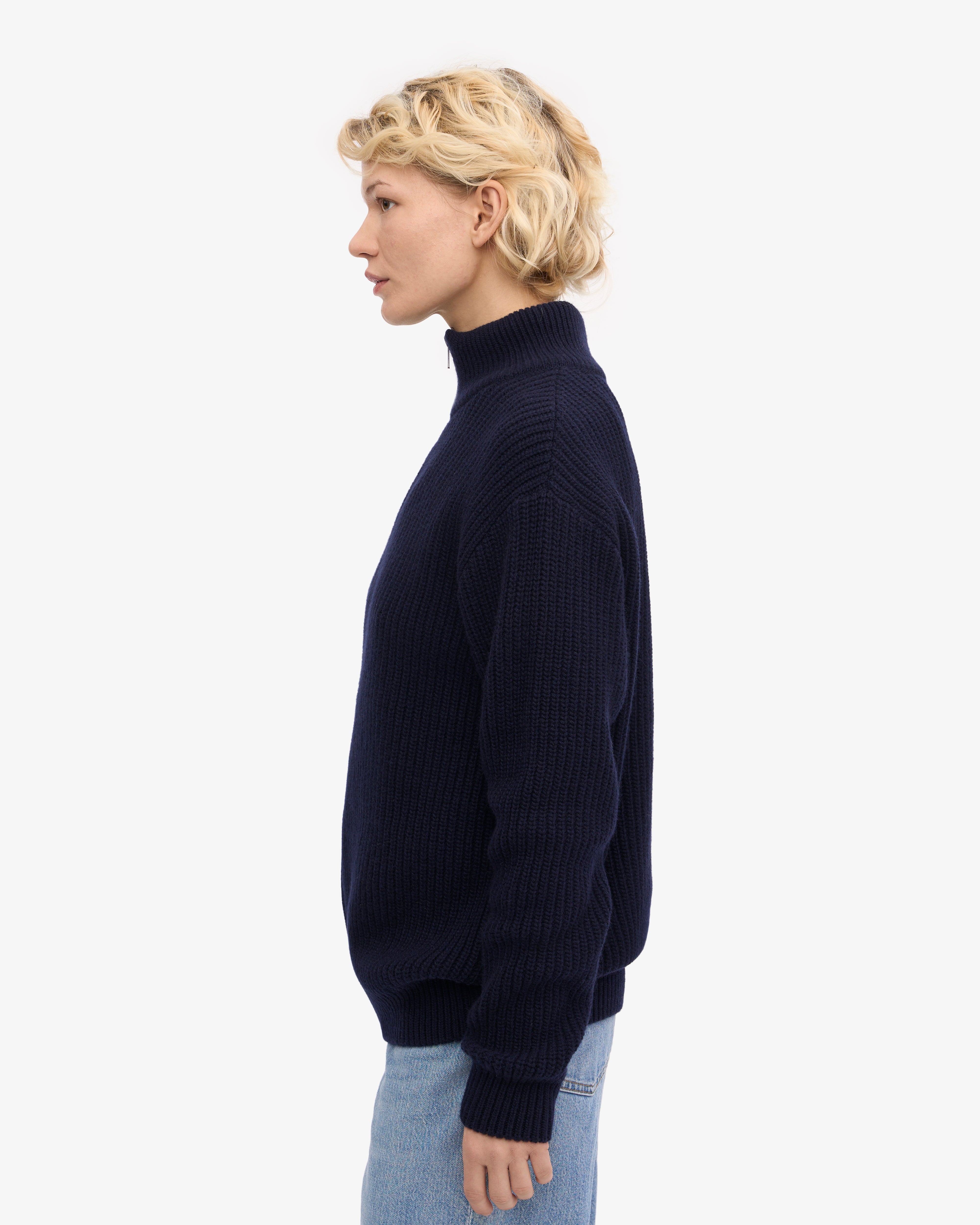 Merino Quarter Zip - Navy Blue