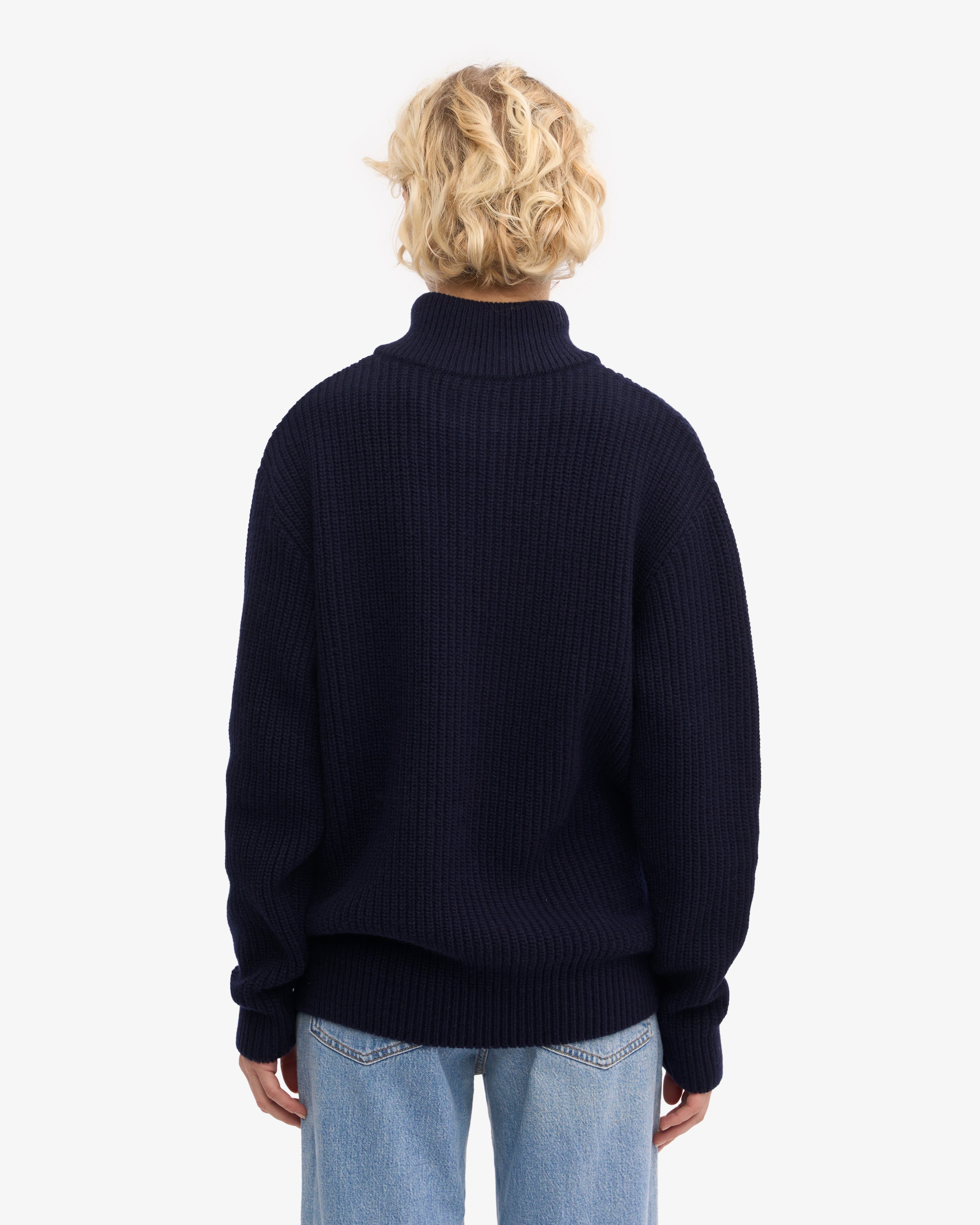 Merino Quarter Zip - Navy Blue