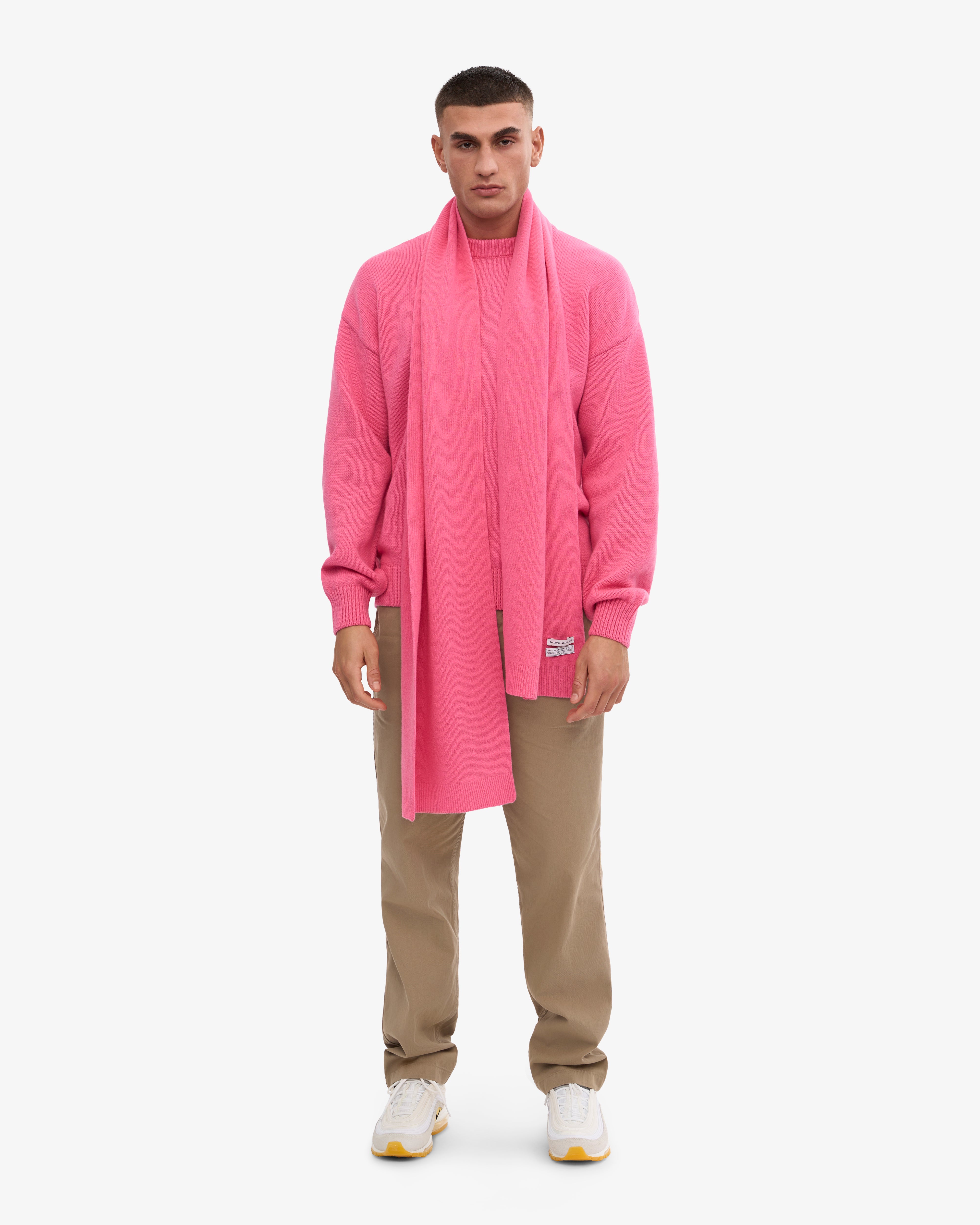 Merino Wool Scarf - Bubblegum Pink One Size
