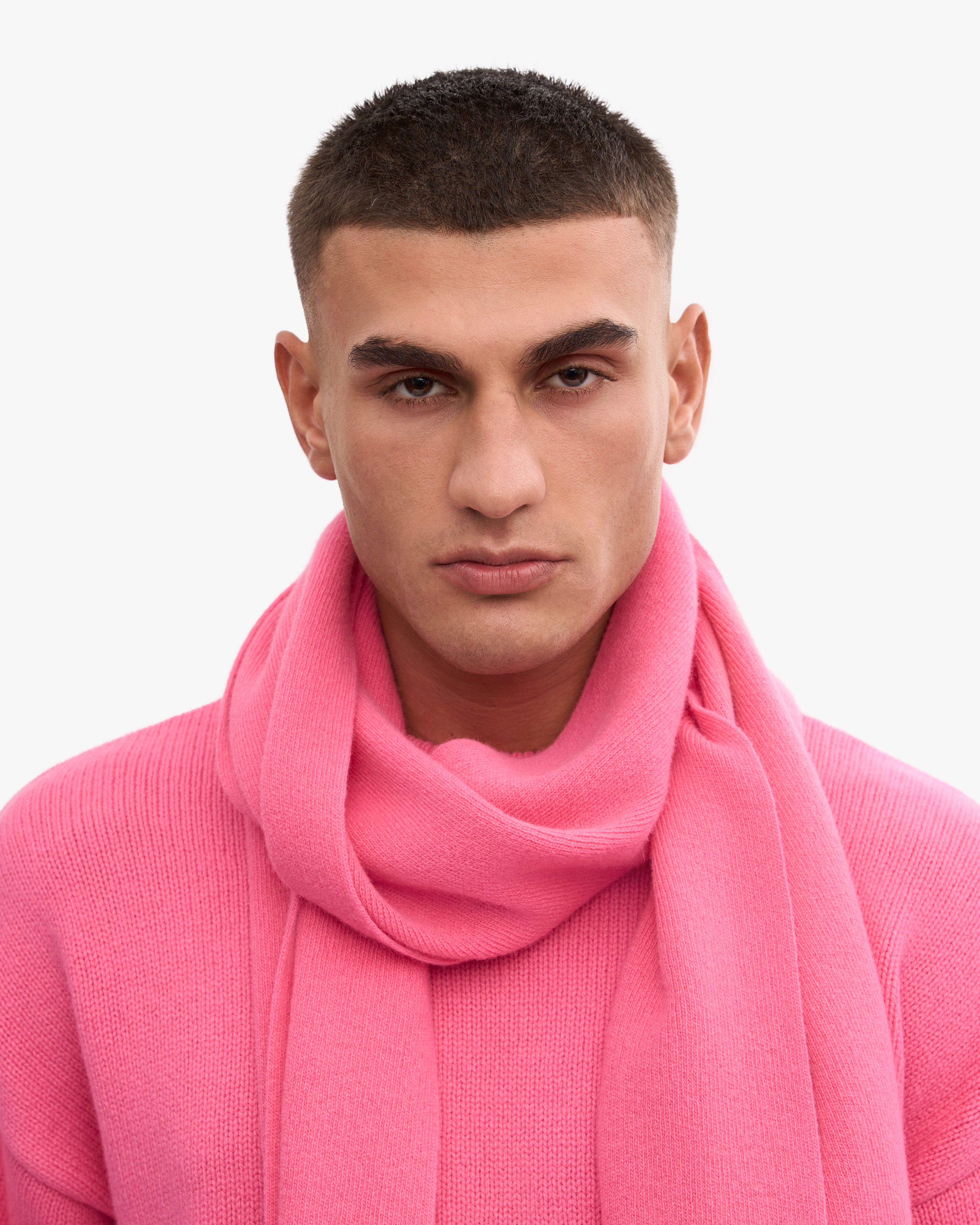 Merino Wool Scarf - Bubblegum Pink One Size