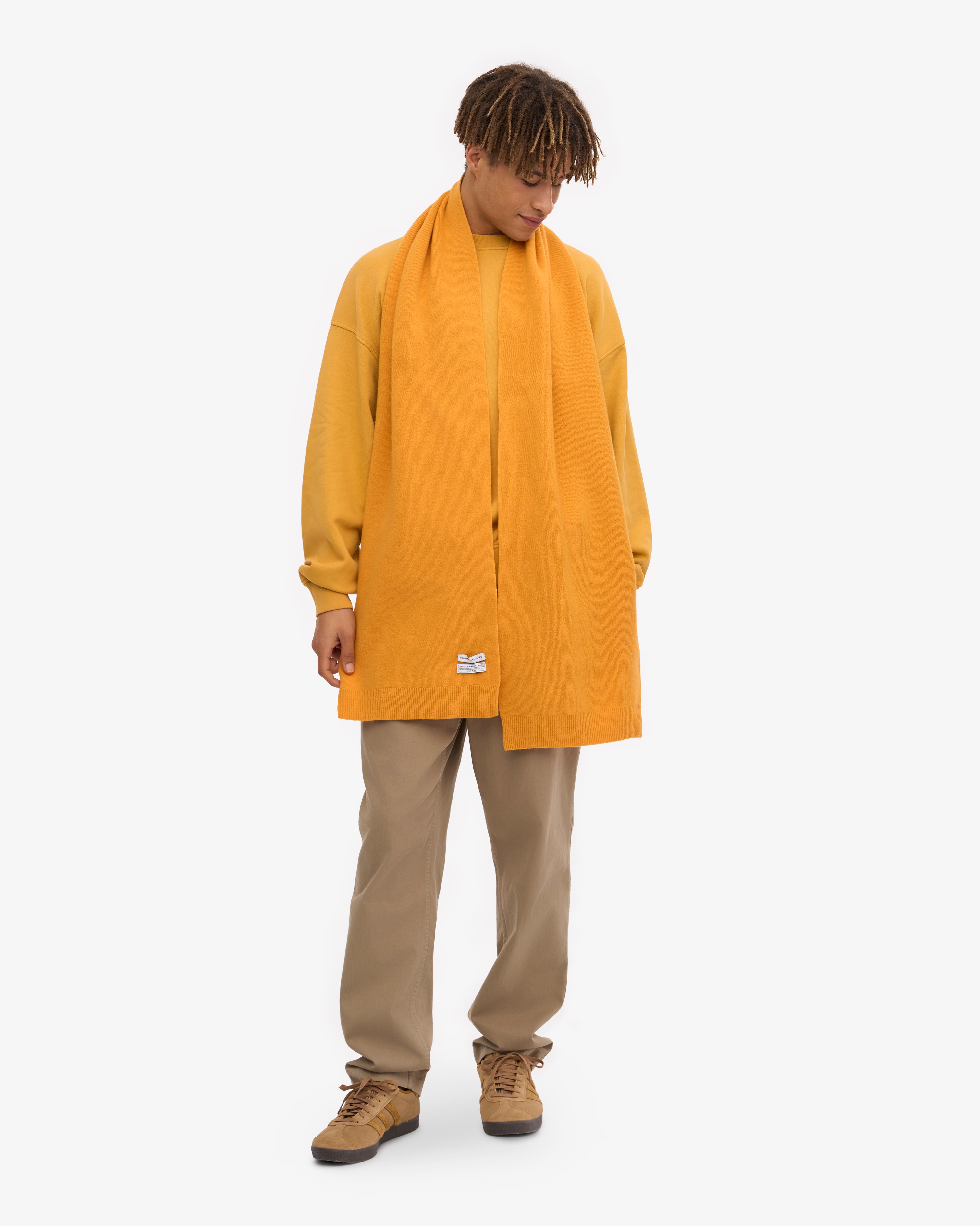 Merino Wool Beanie & Scarf - Burned Yellow