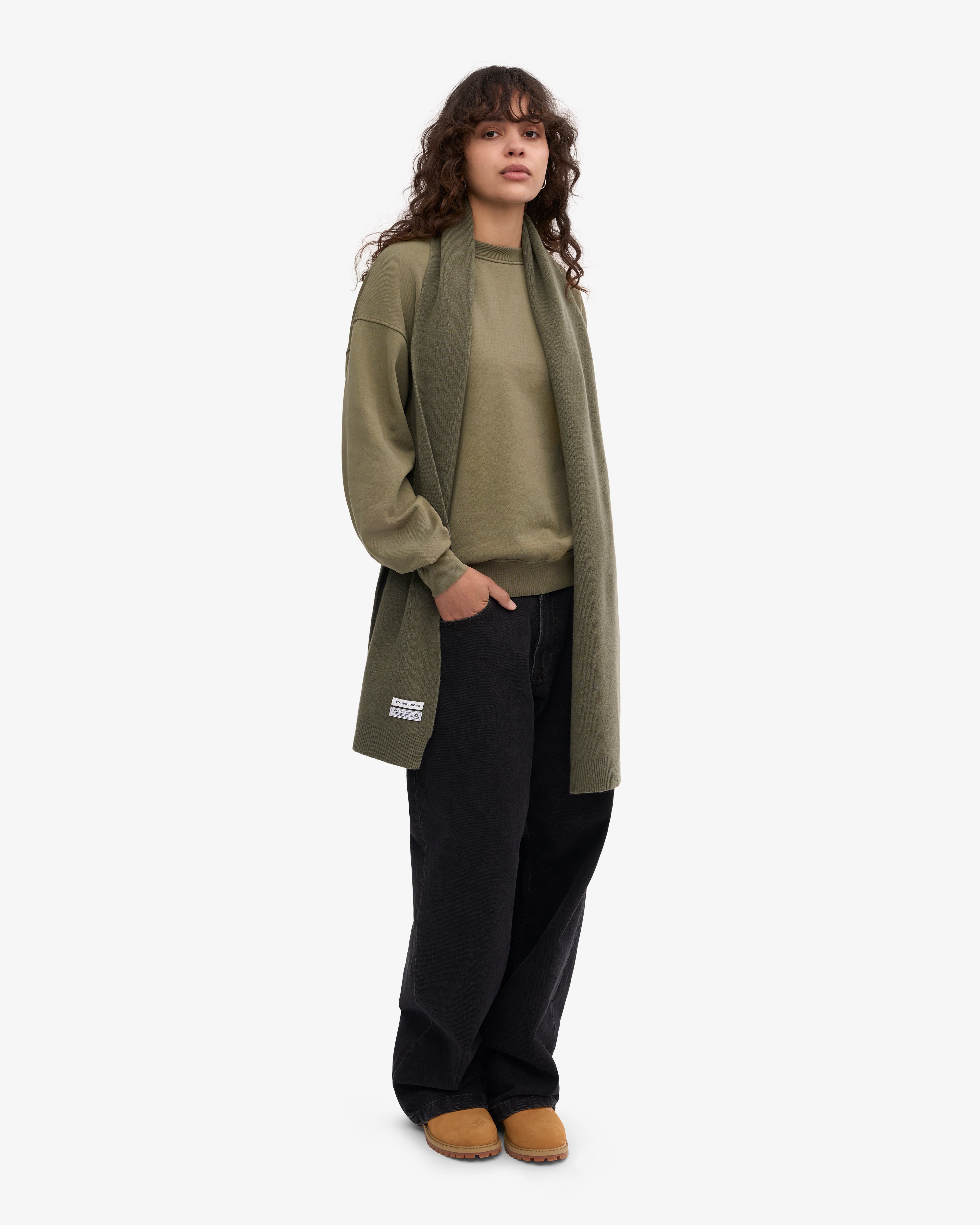Merino Wool Beanie & Scarf - Dusty Olive