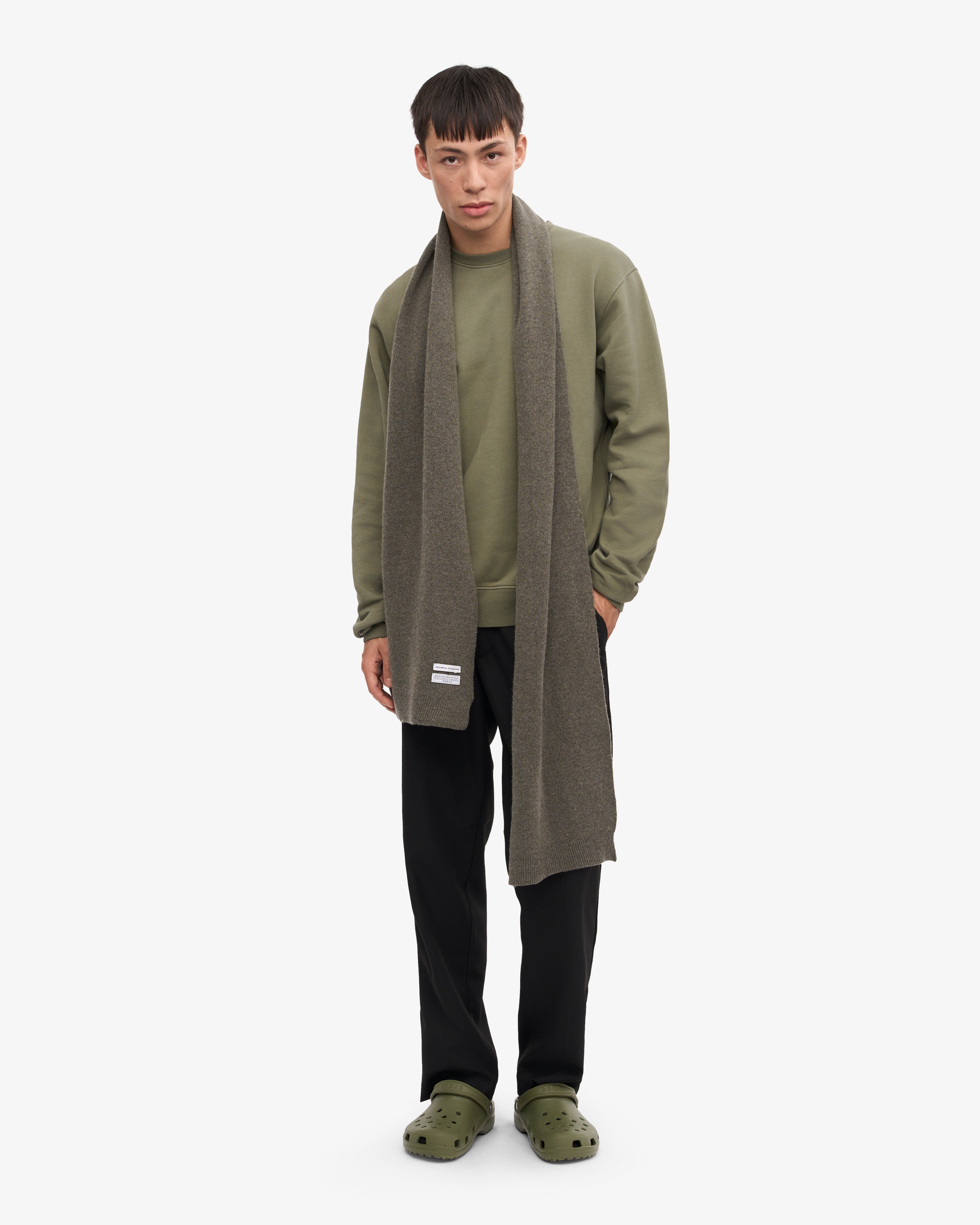 Merino Wool Beanie & Scarf - Dusty Olive