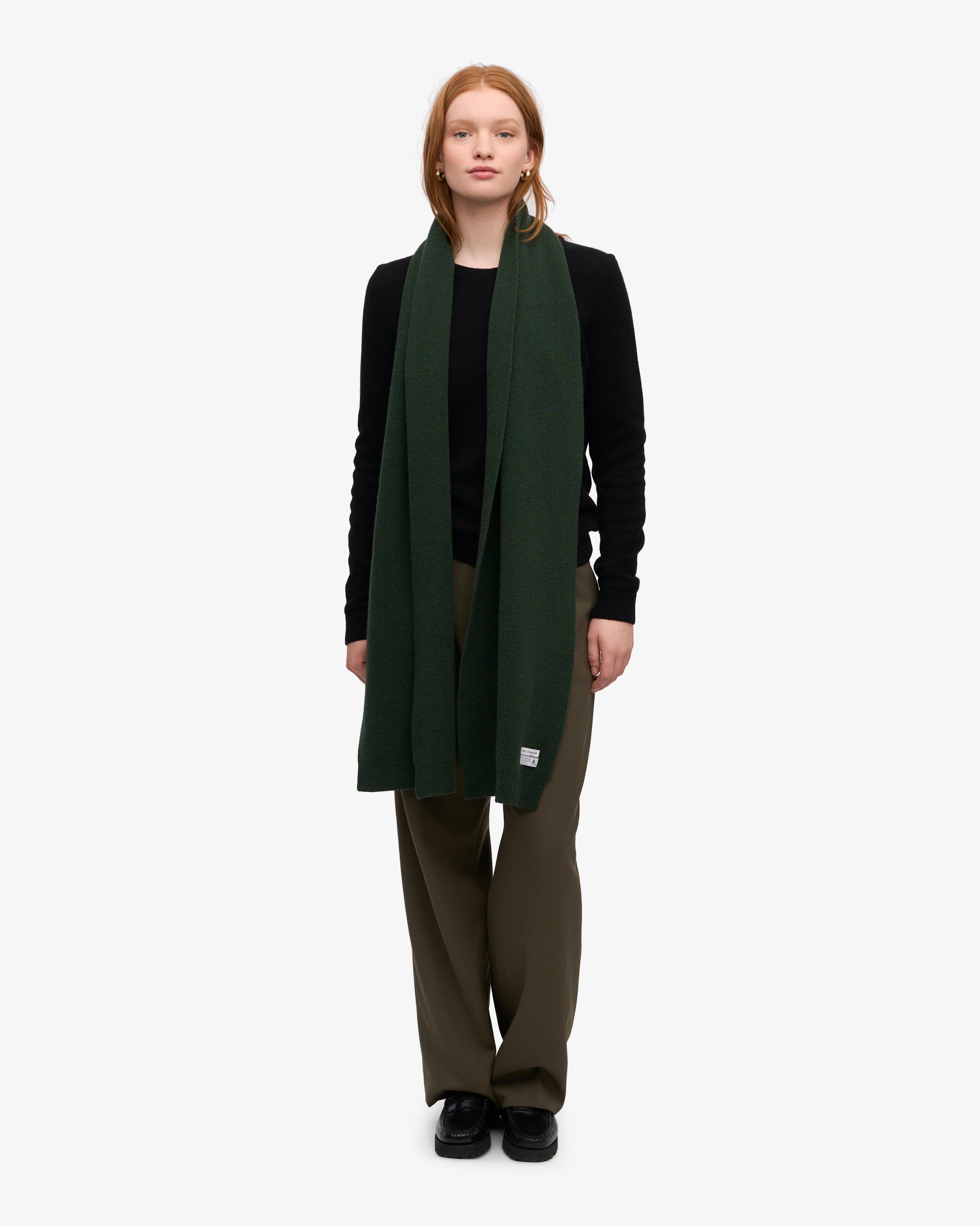 Merino Wool Scarf - Emerald Green