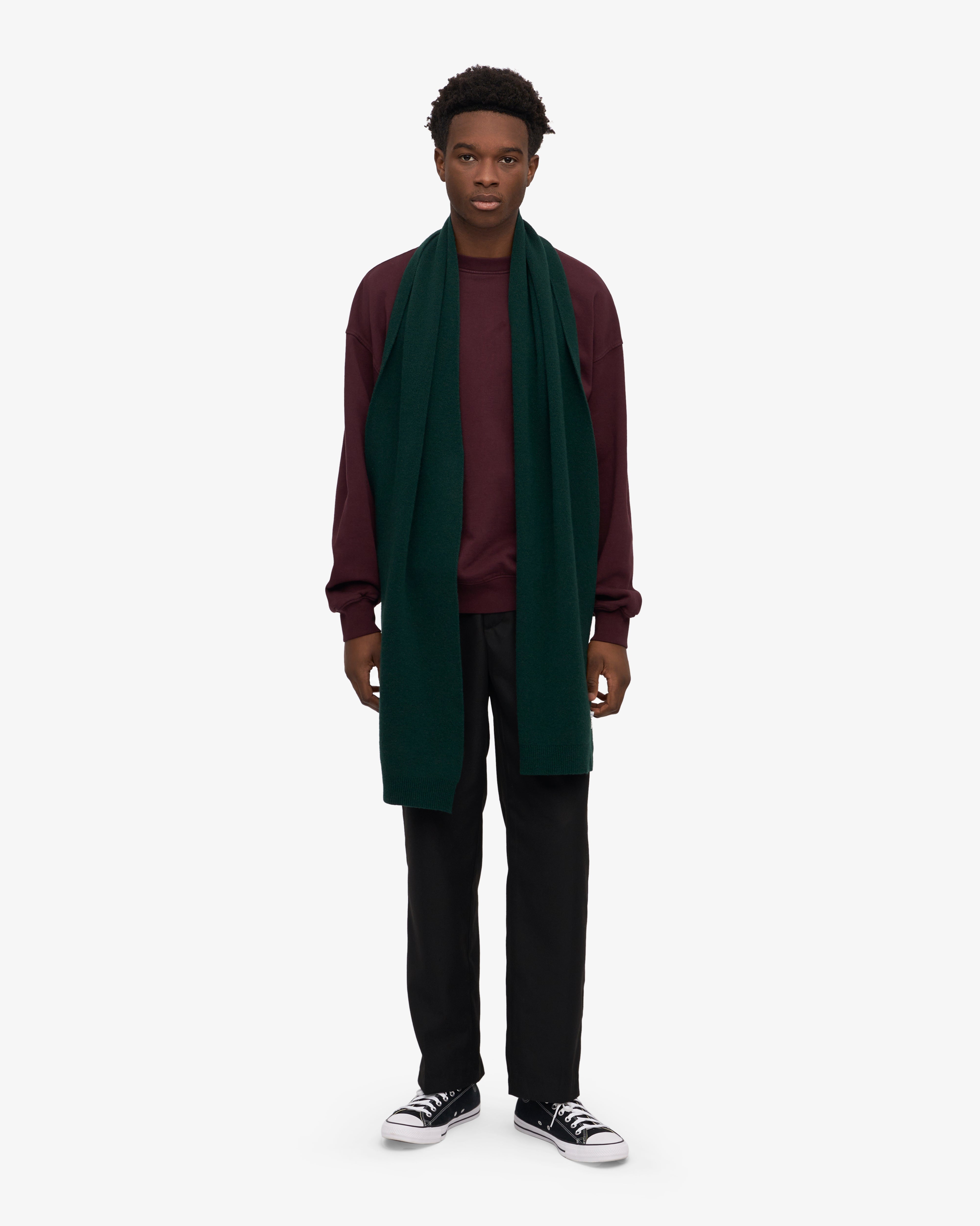Merino Wool Beanie & Scarf - Emerald Green
