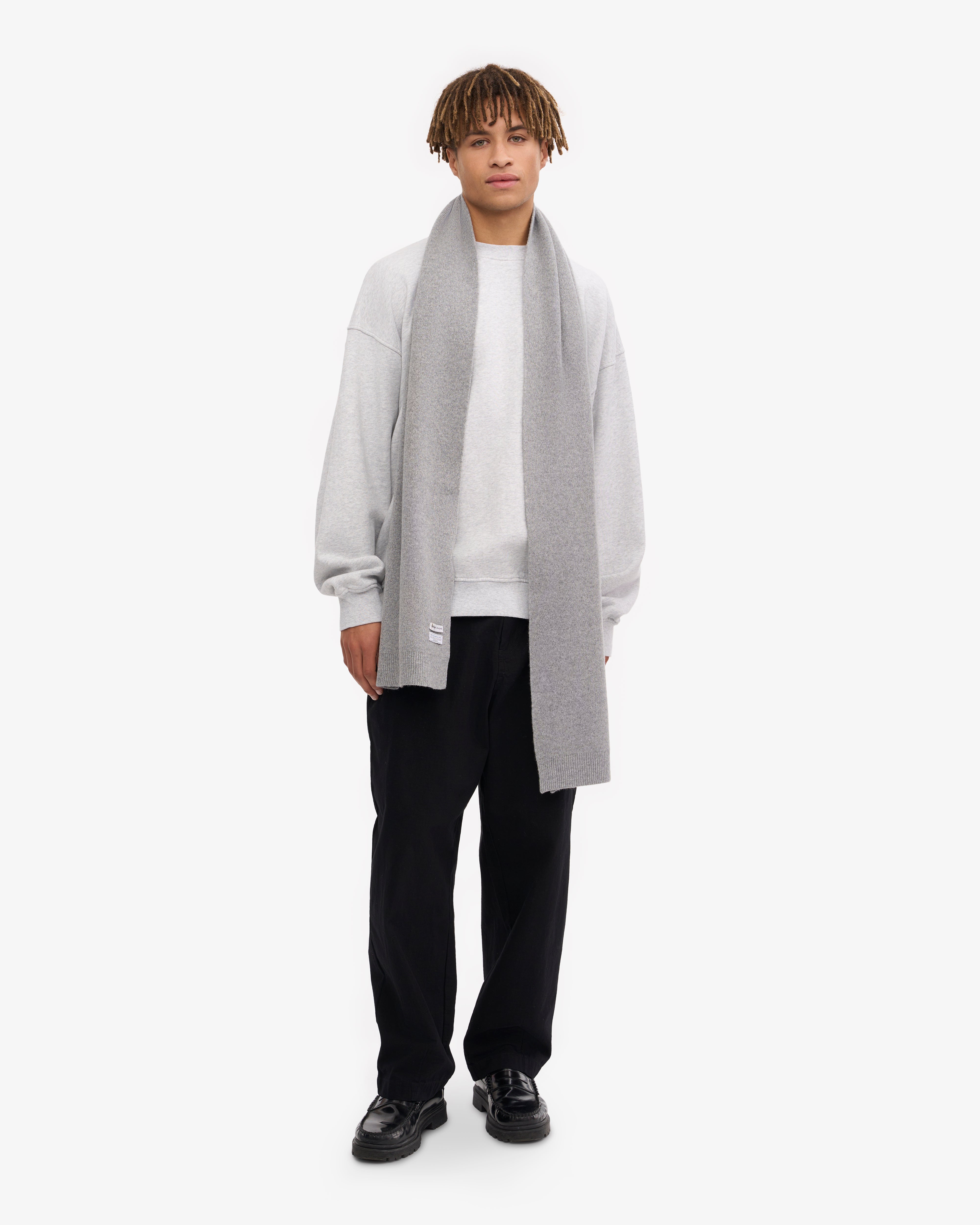 Merino Wool Beanie & Scarf - Heather Grey
