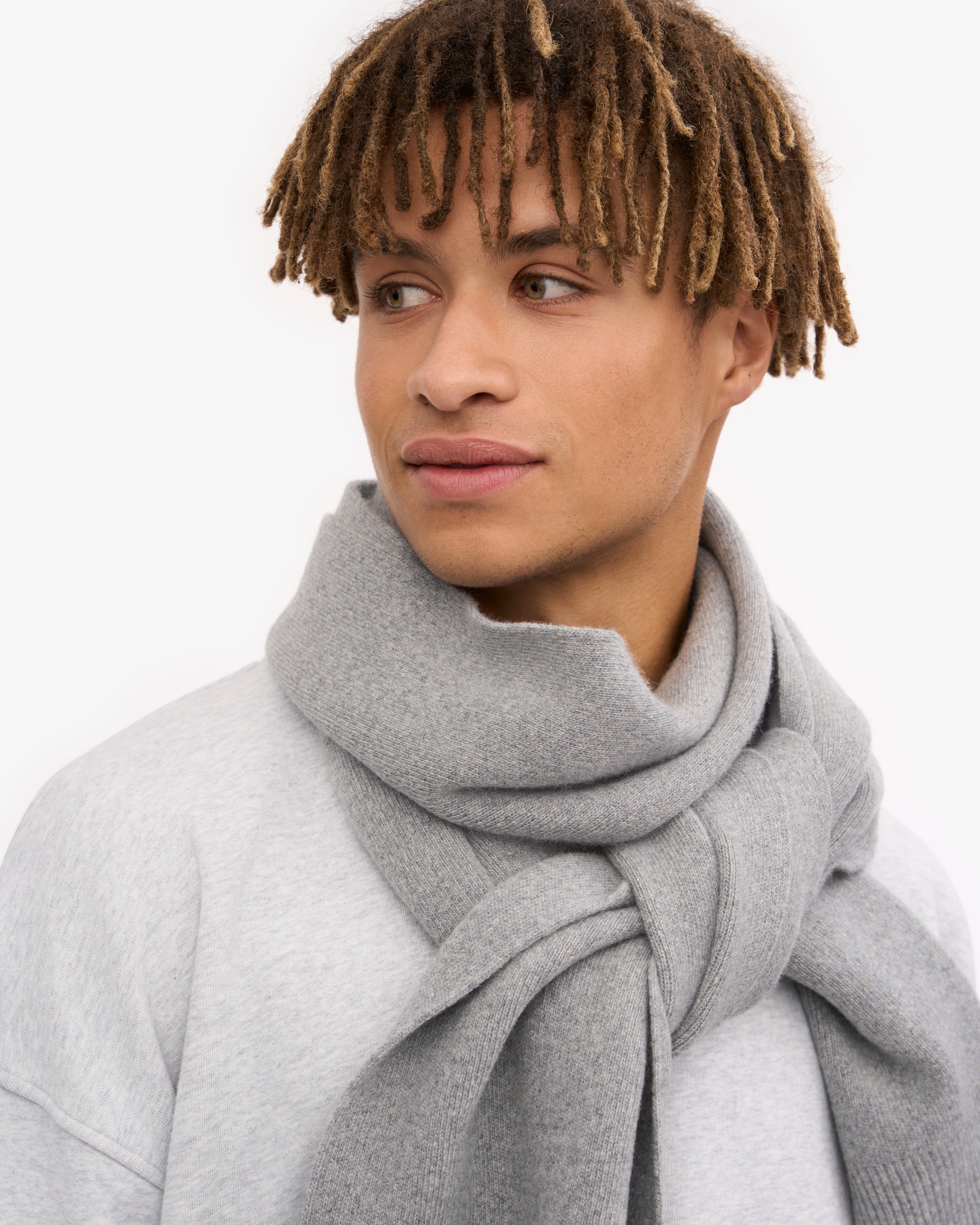 Merino Wool Scarf - Heather Grey