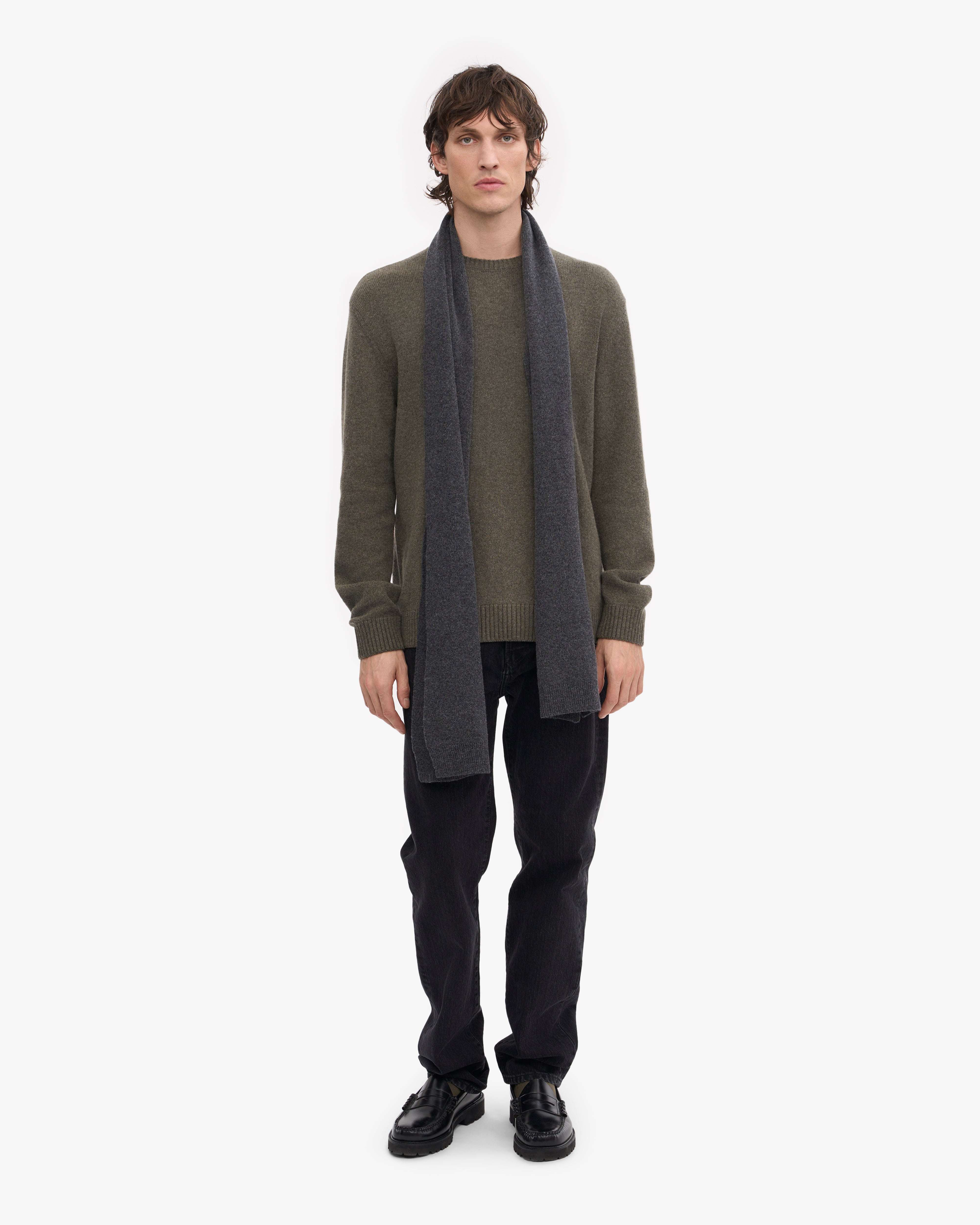 Merino Wool Beanie & Scarf - Lava Grey