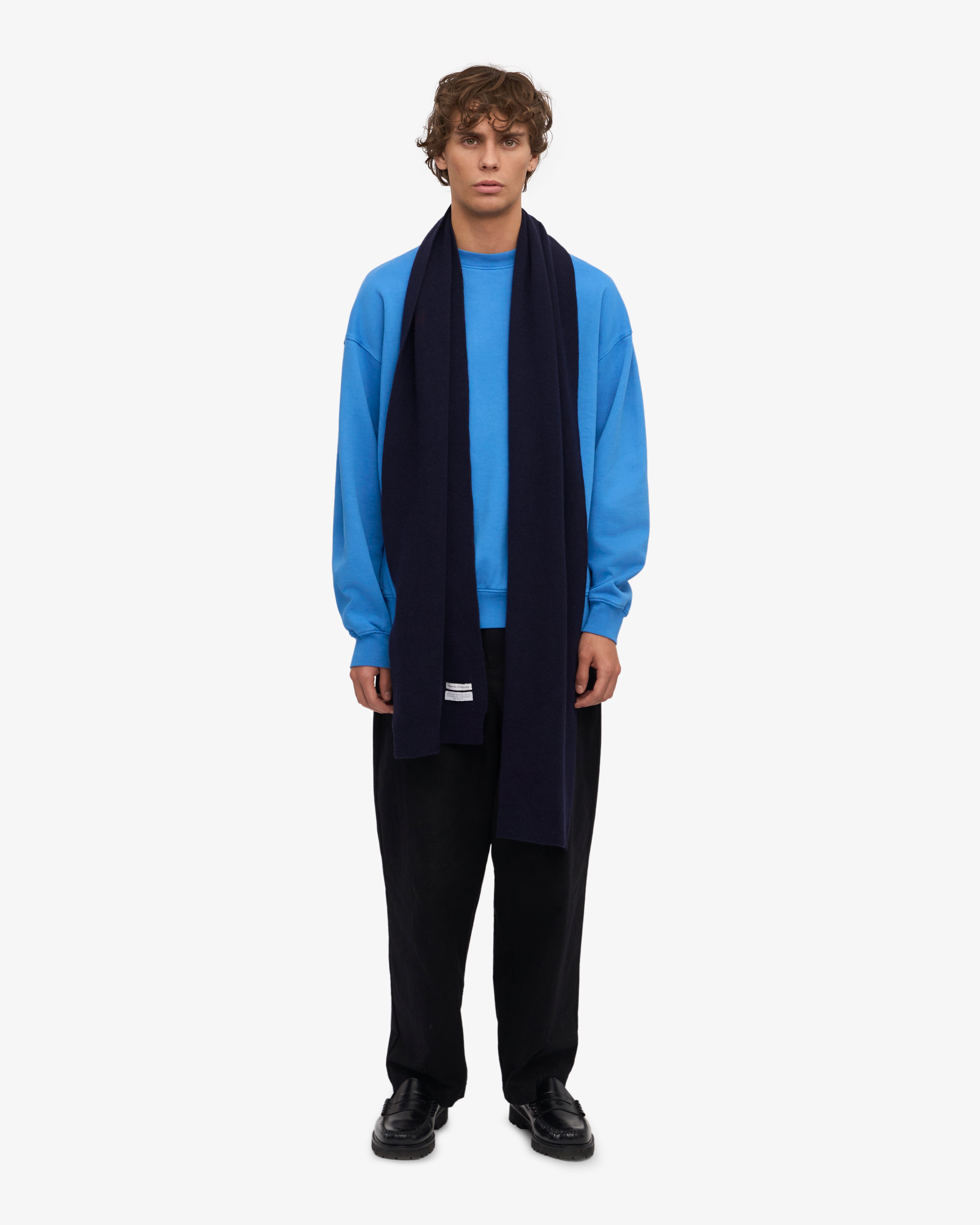 Merino Wool Beanie & Scarf - Navy Blue