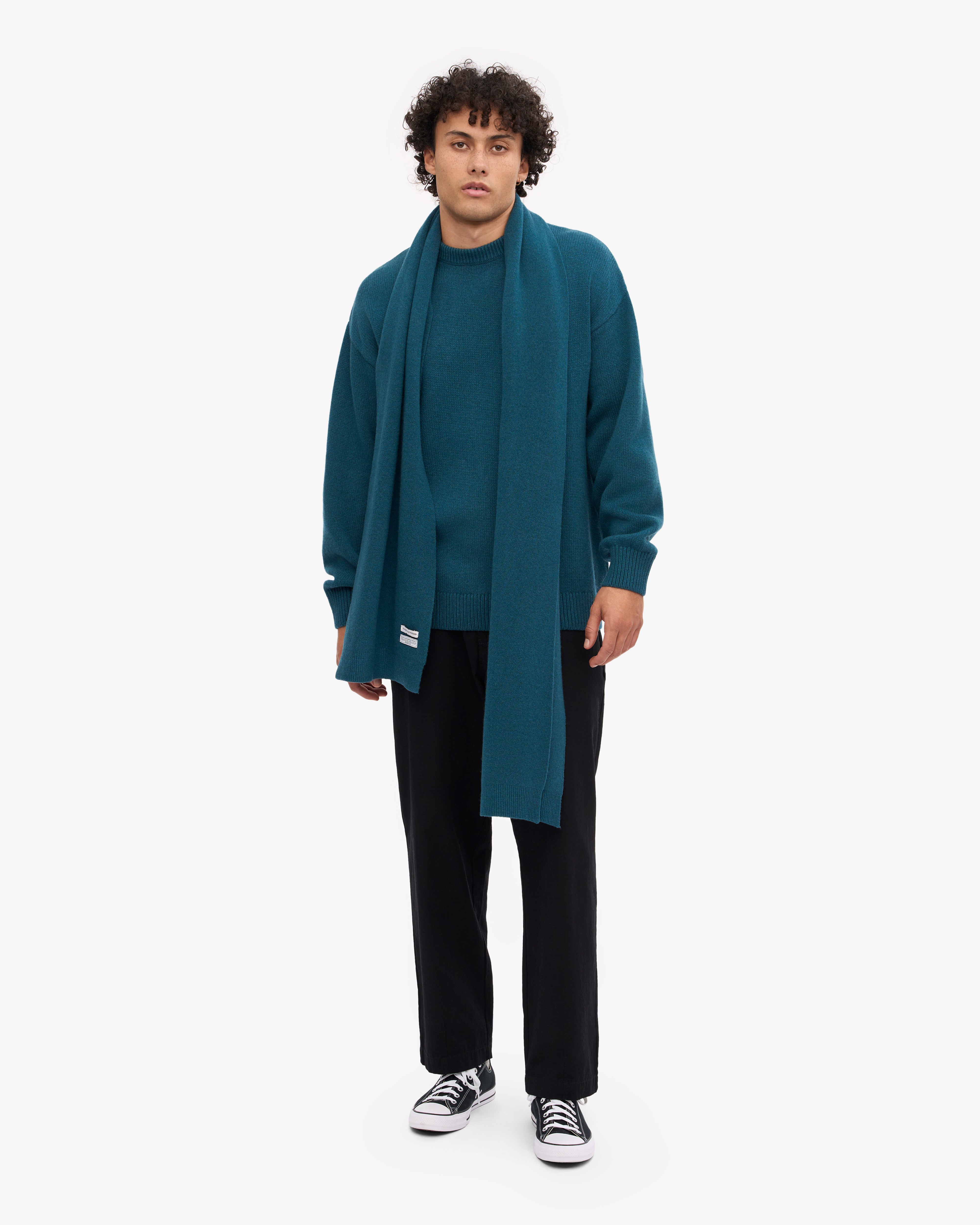Merino Wool Scarf - Ocean Green