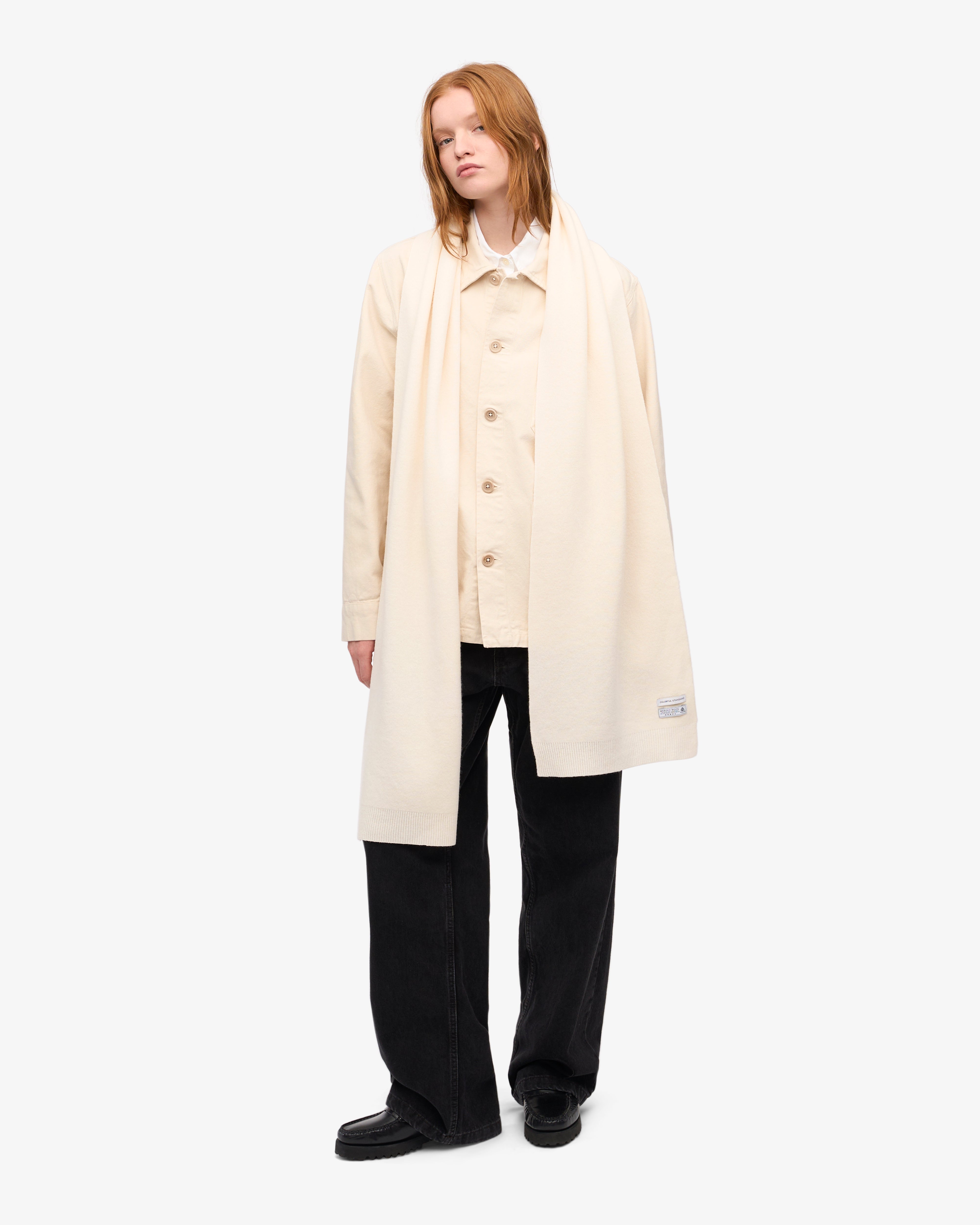 Merino Wool Scarf - Optical White