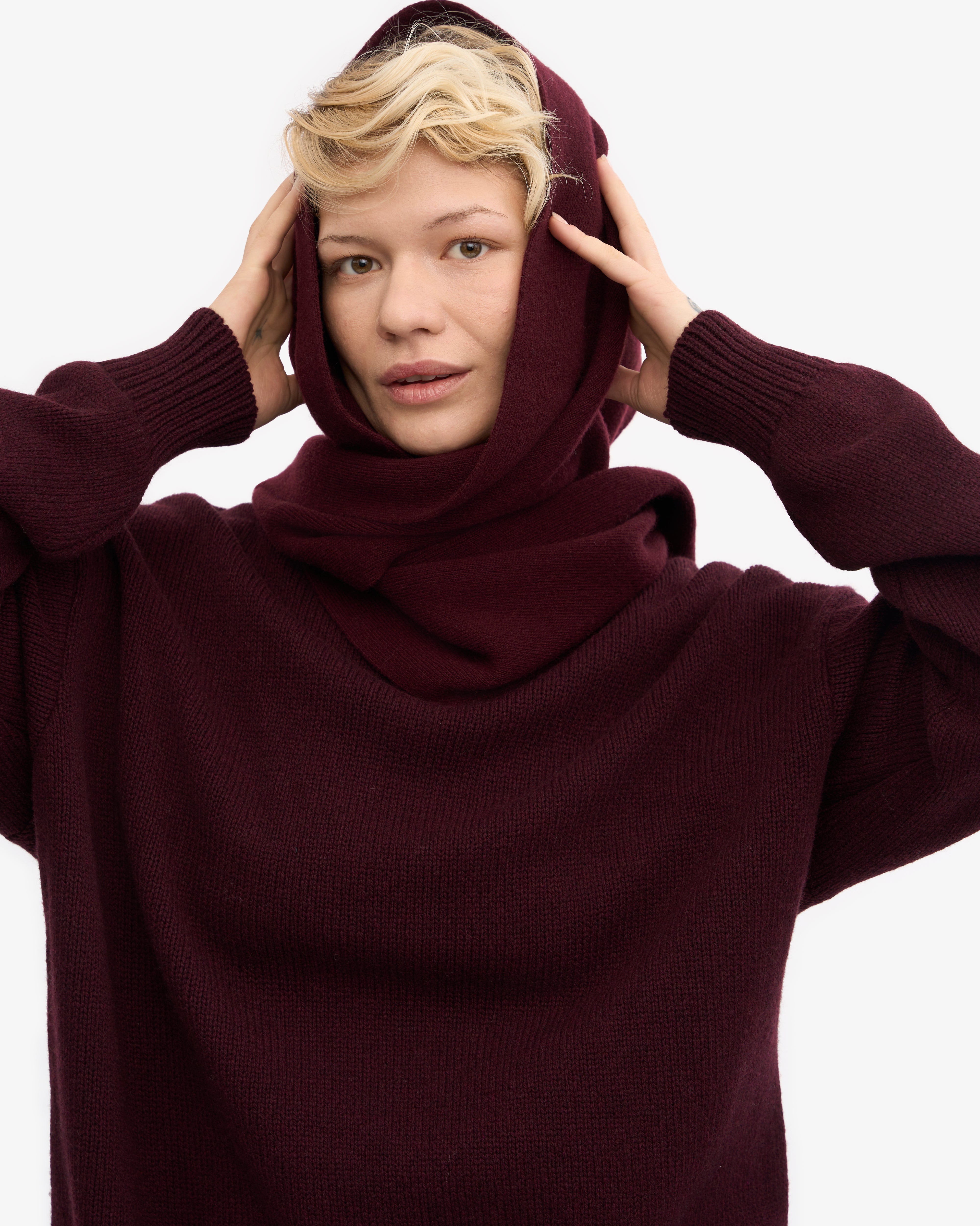 Merino Wool Scarf - Oxblood Red