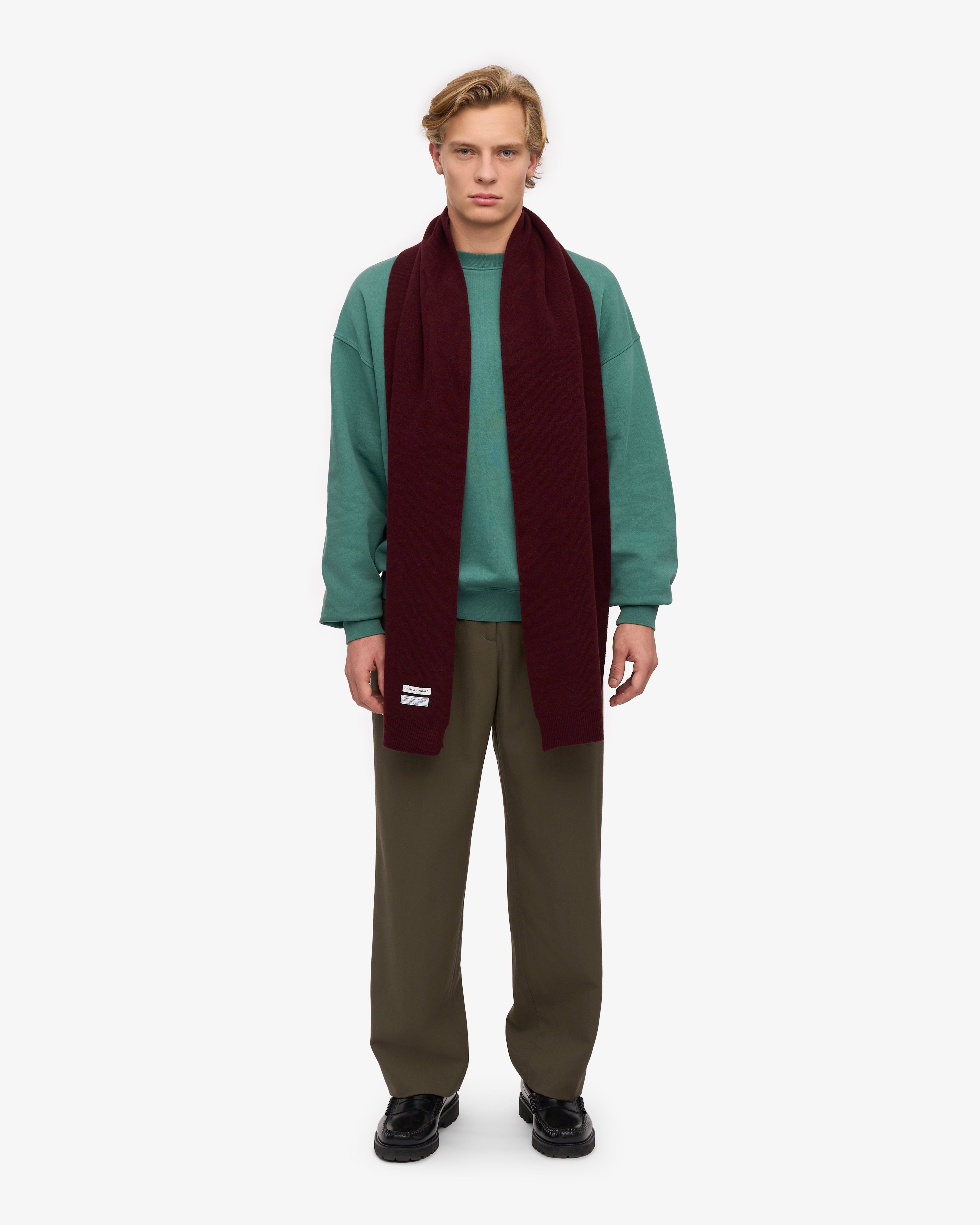 Merino Wool Scarf - Oxblood Red