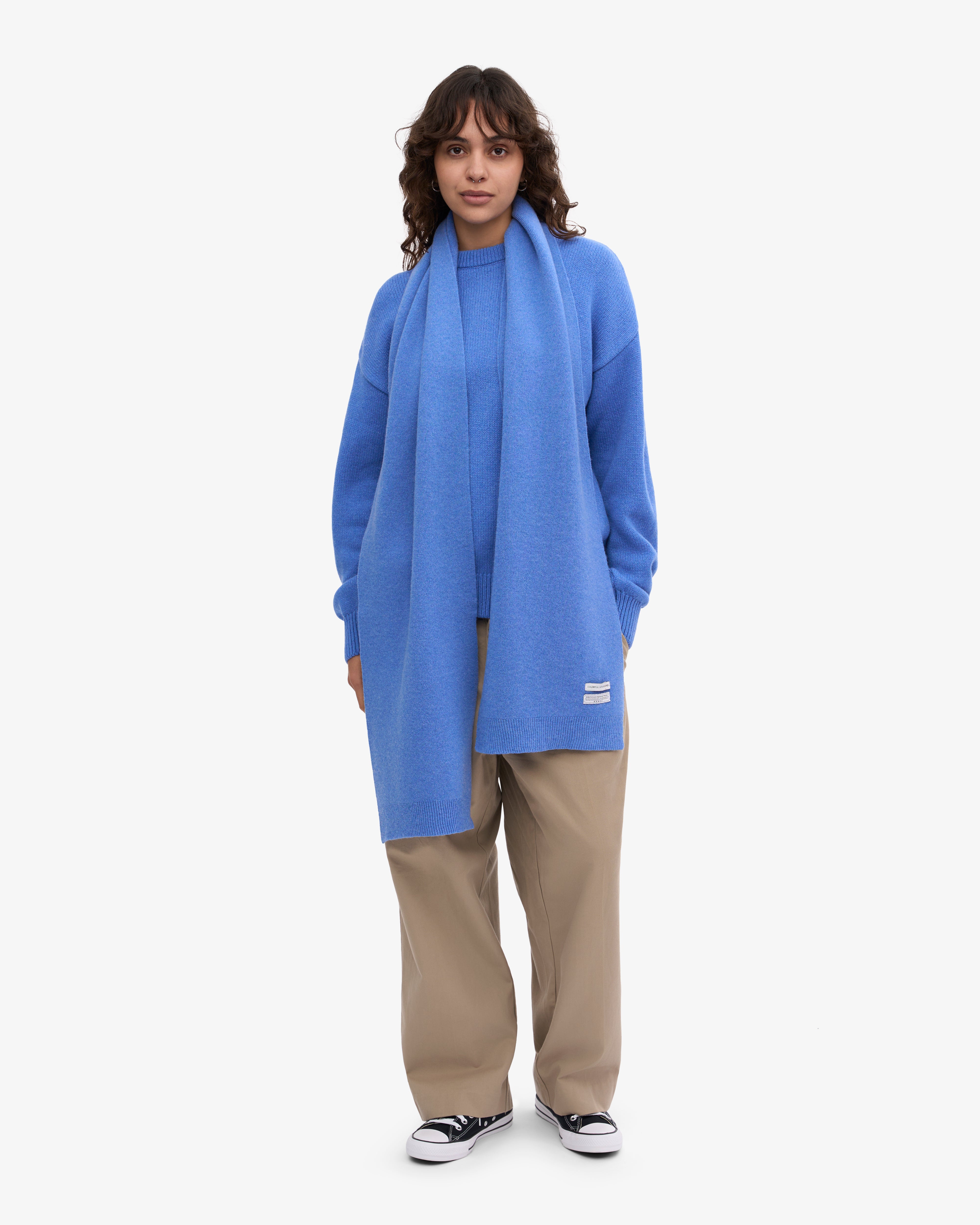 Merino Wool Scarf - Pacific Blue One Size