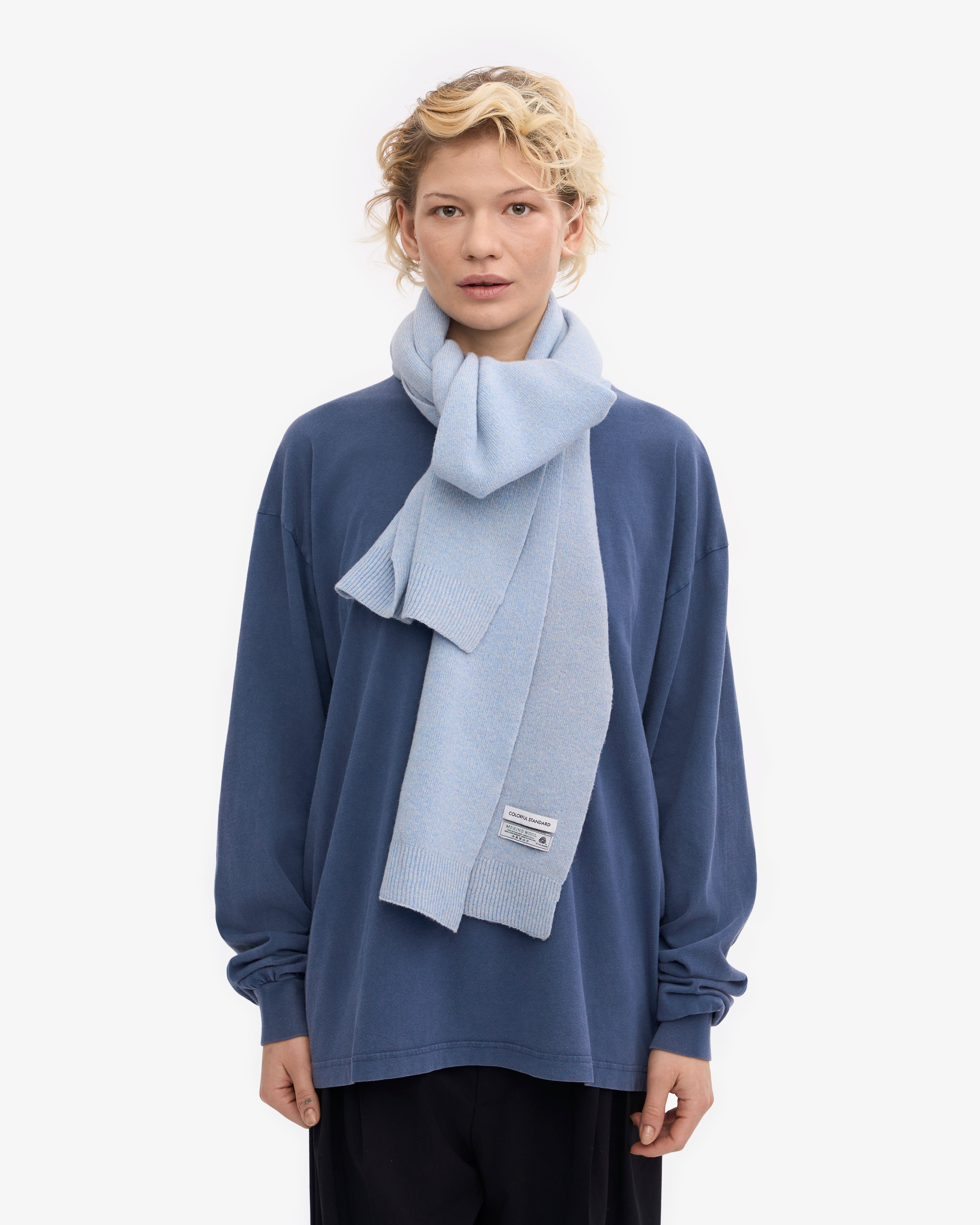 Merino Wool Scarf - Polar Blue