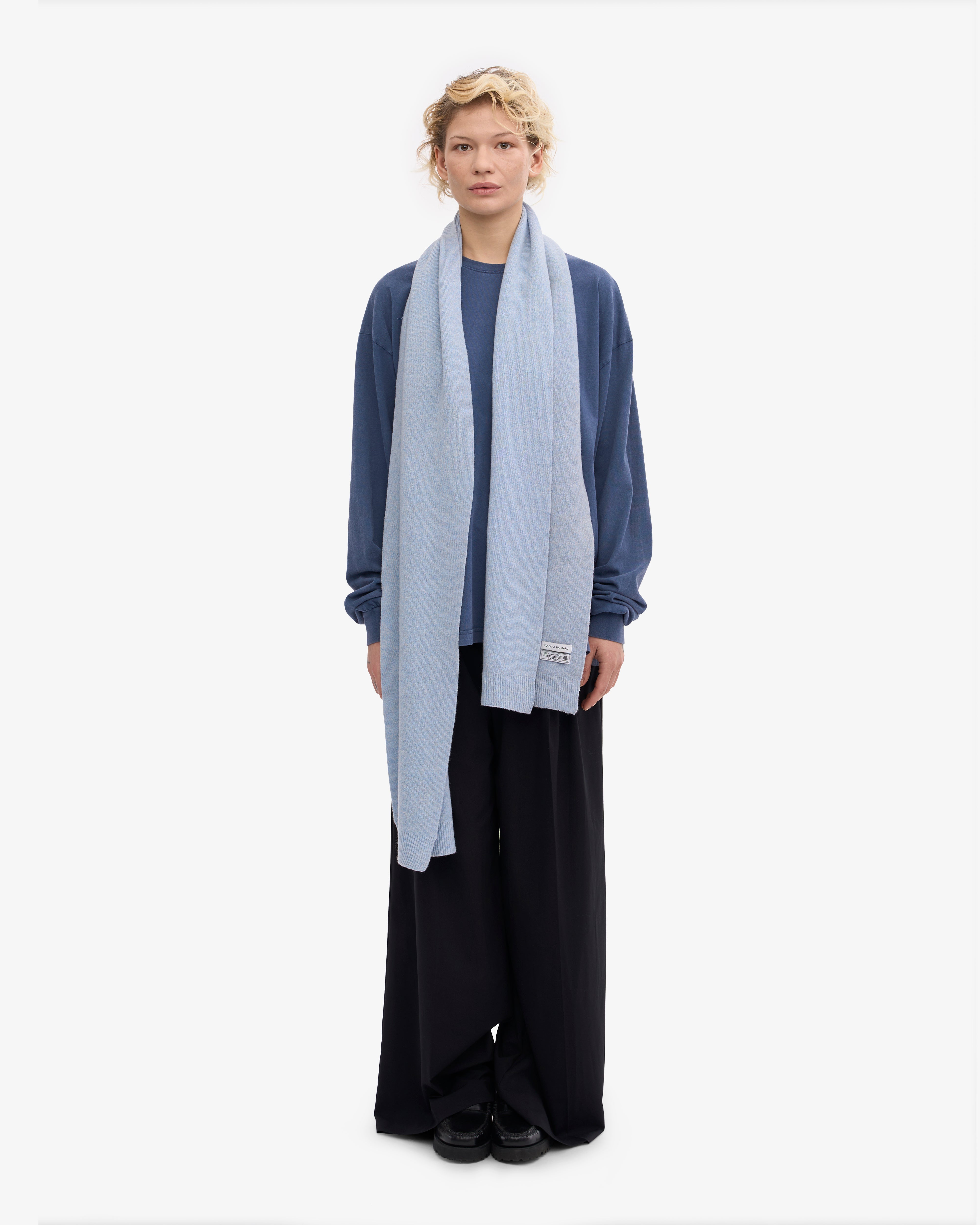 Merino Wool Scarf - Polar Blue