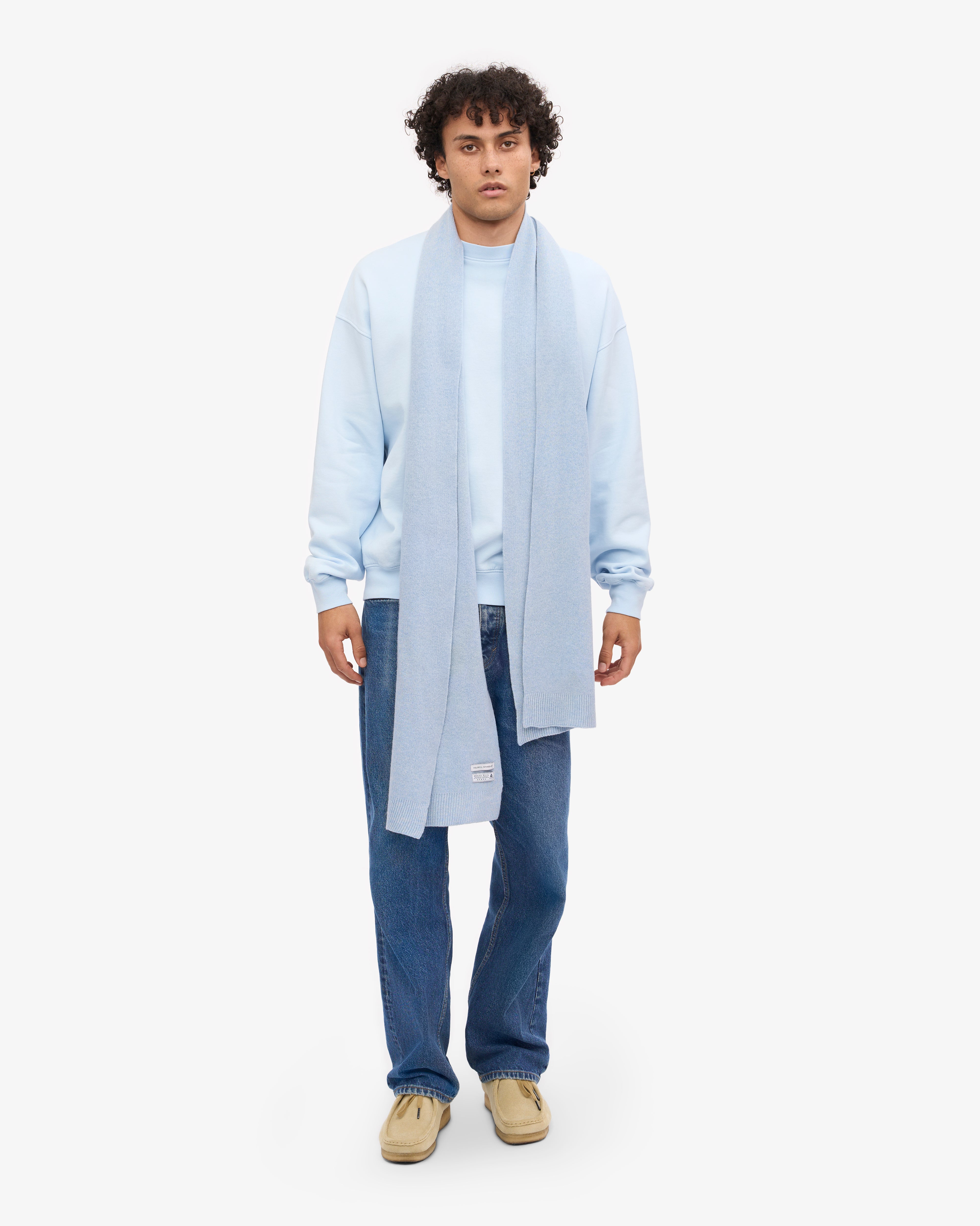Merino Wool Scarf - Polar Blue
