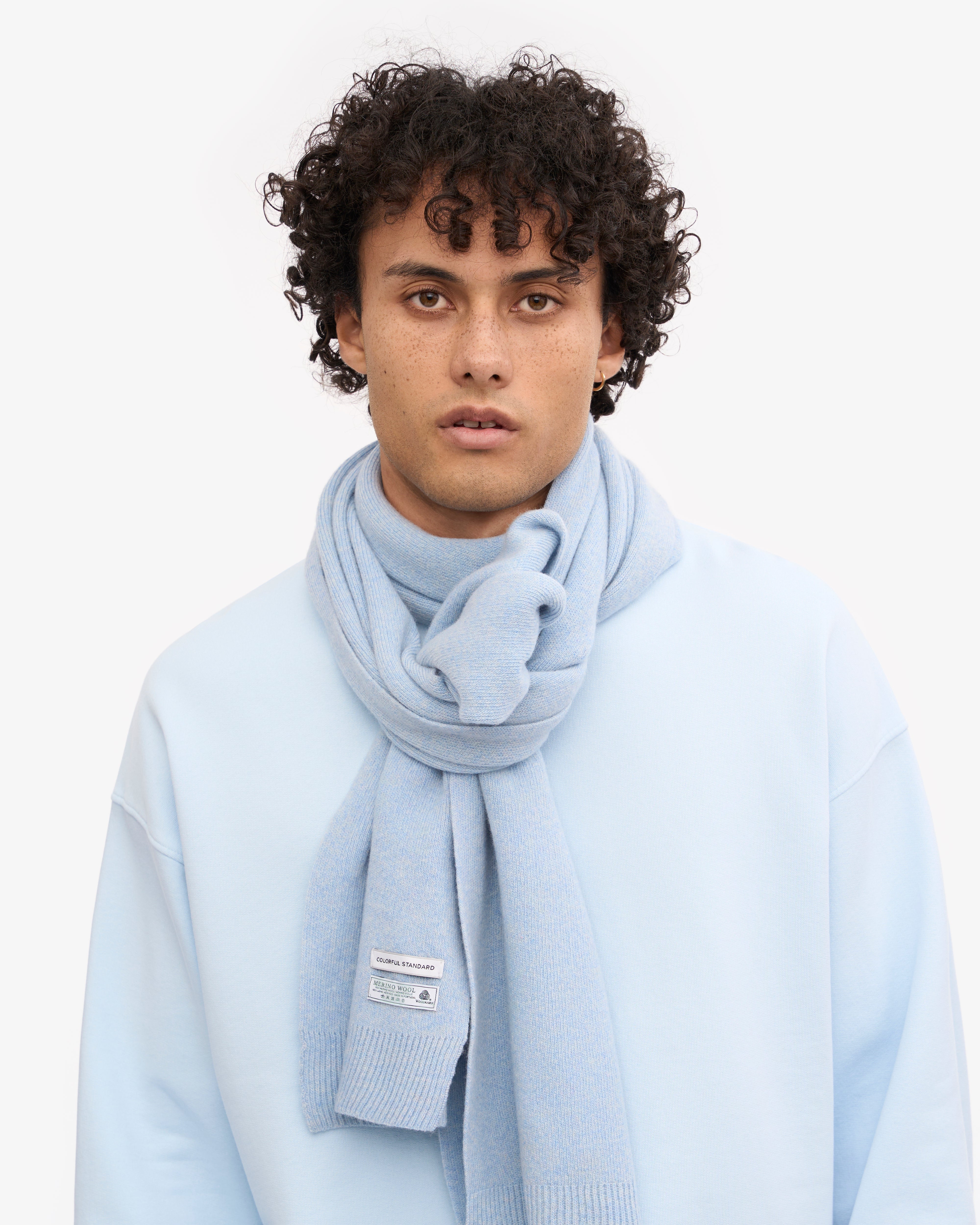 Merino Wool Scarf - Polar Blue