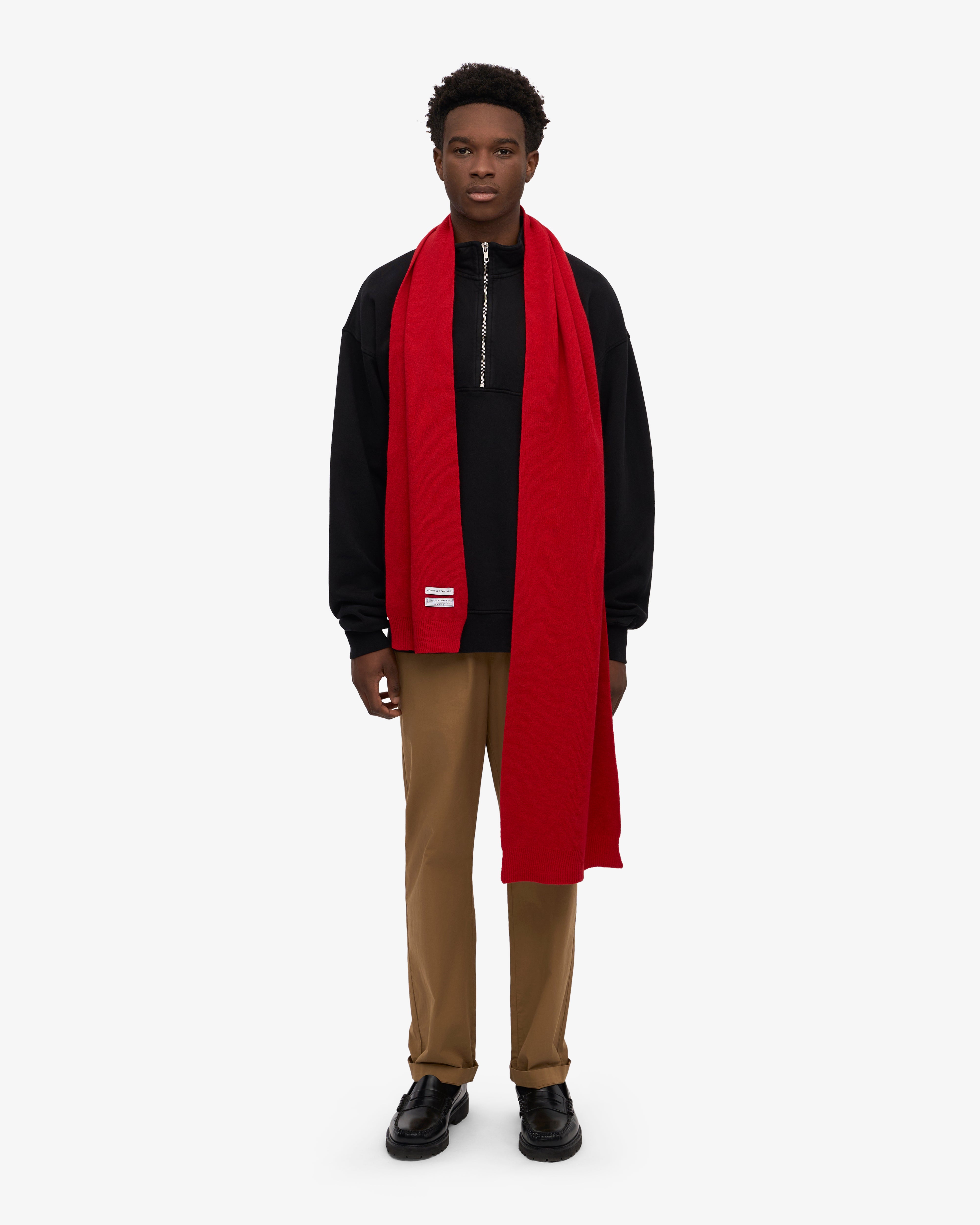 Merino Wool Beanie & Scarf - Scarlet Red