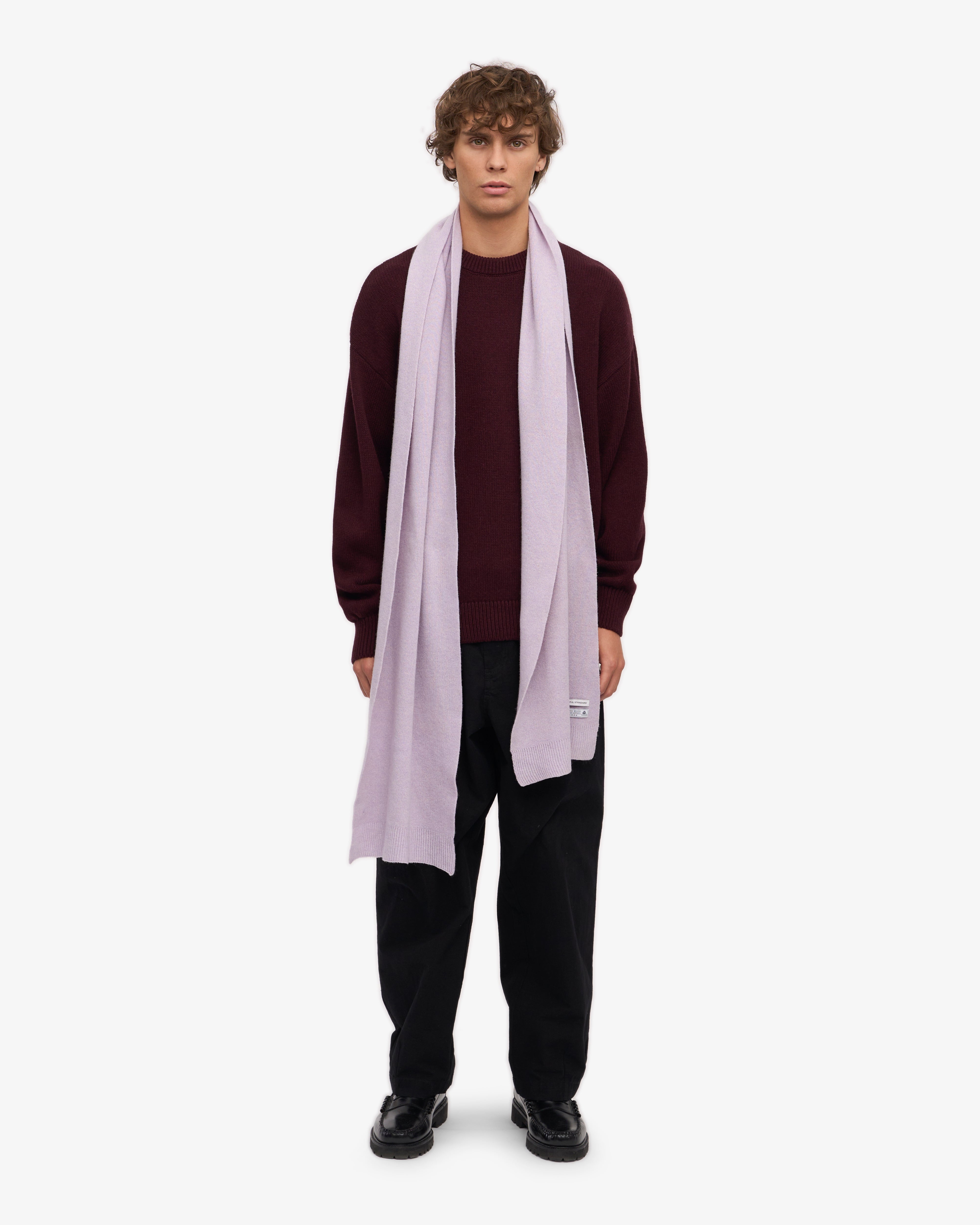 Merino Wool Beanie & Scarf - Soft Lavender