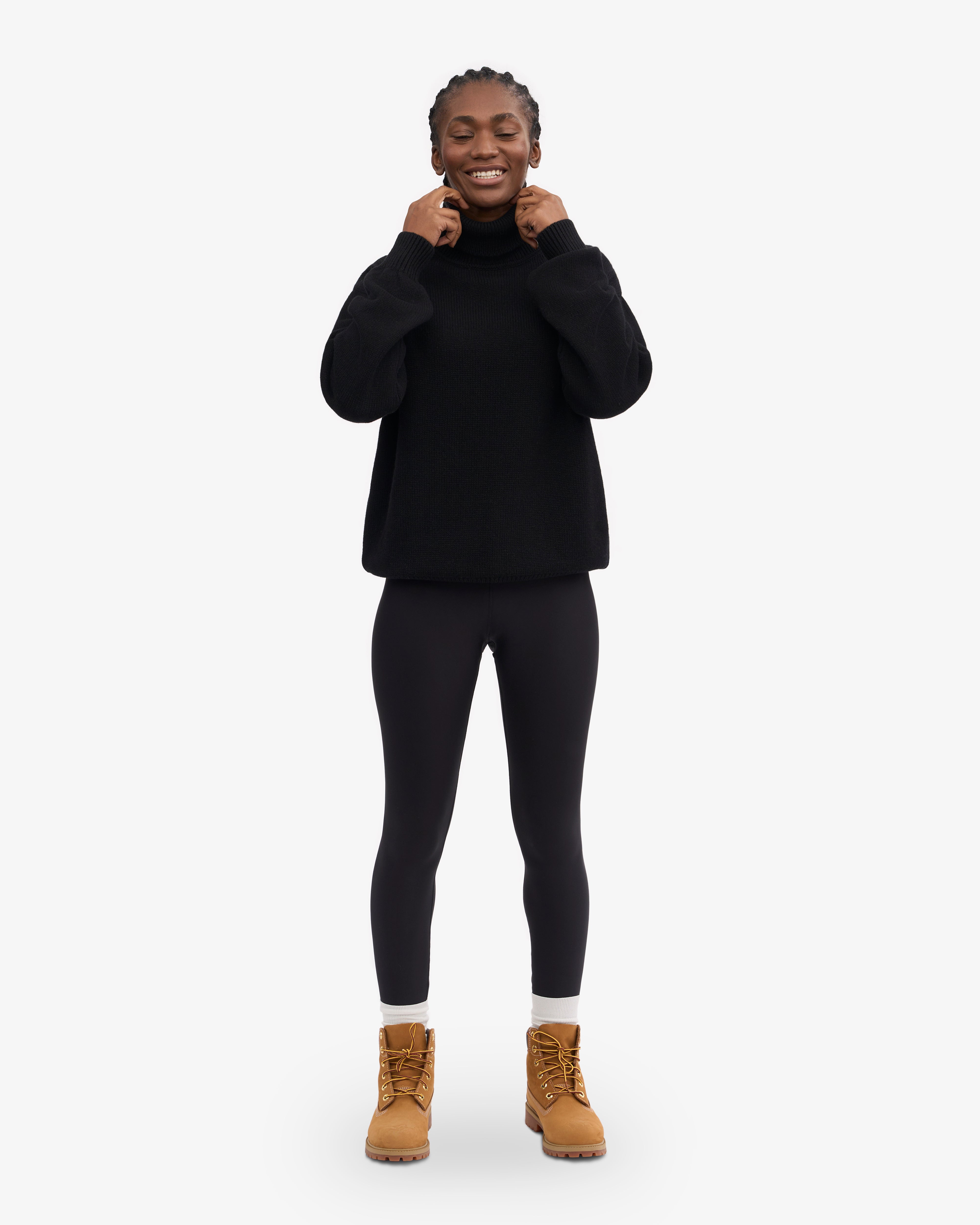 Merino Wool Turtleneck - Deep Black