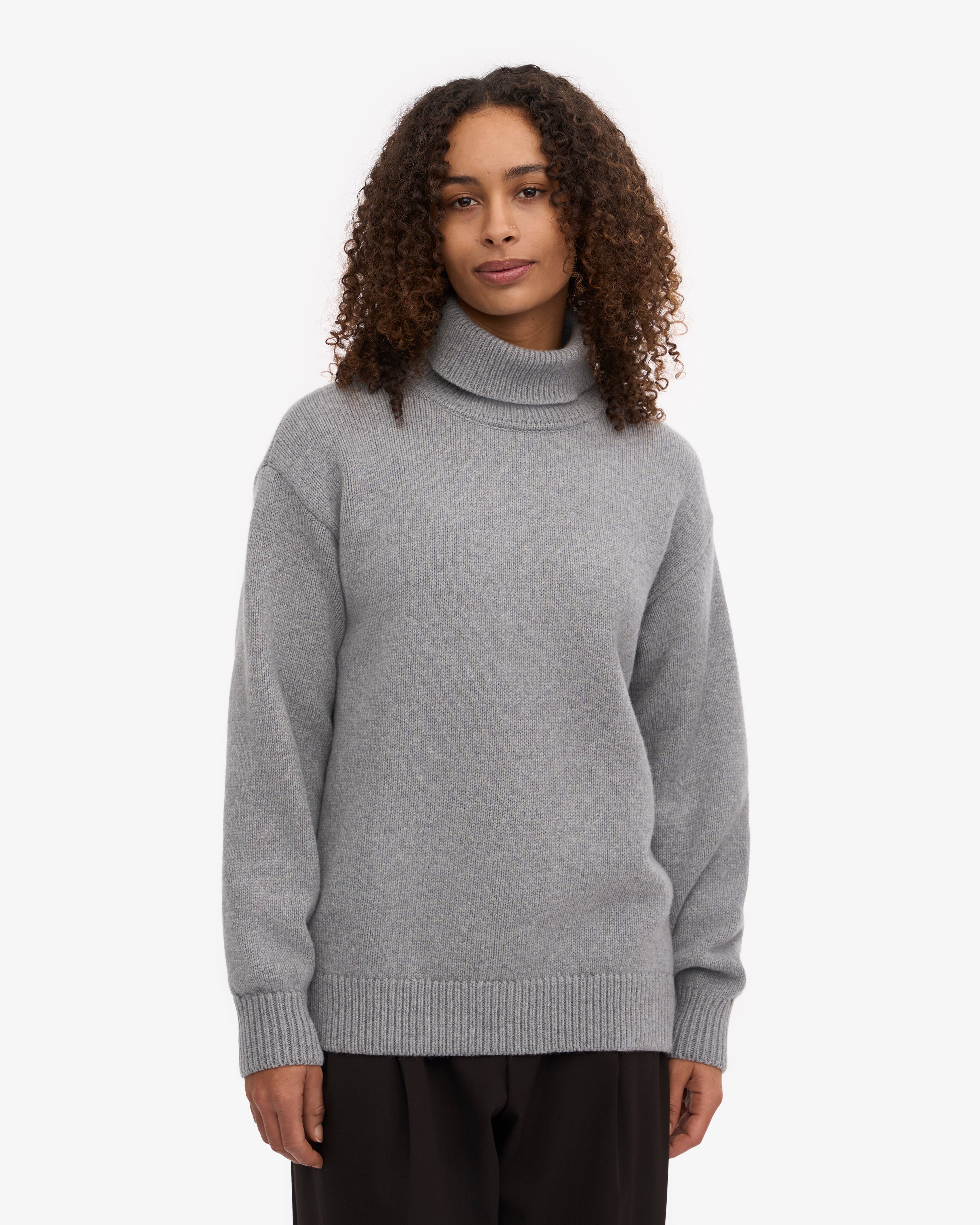 Merino Wool Turtleneck - Stone Blue