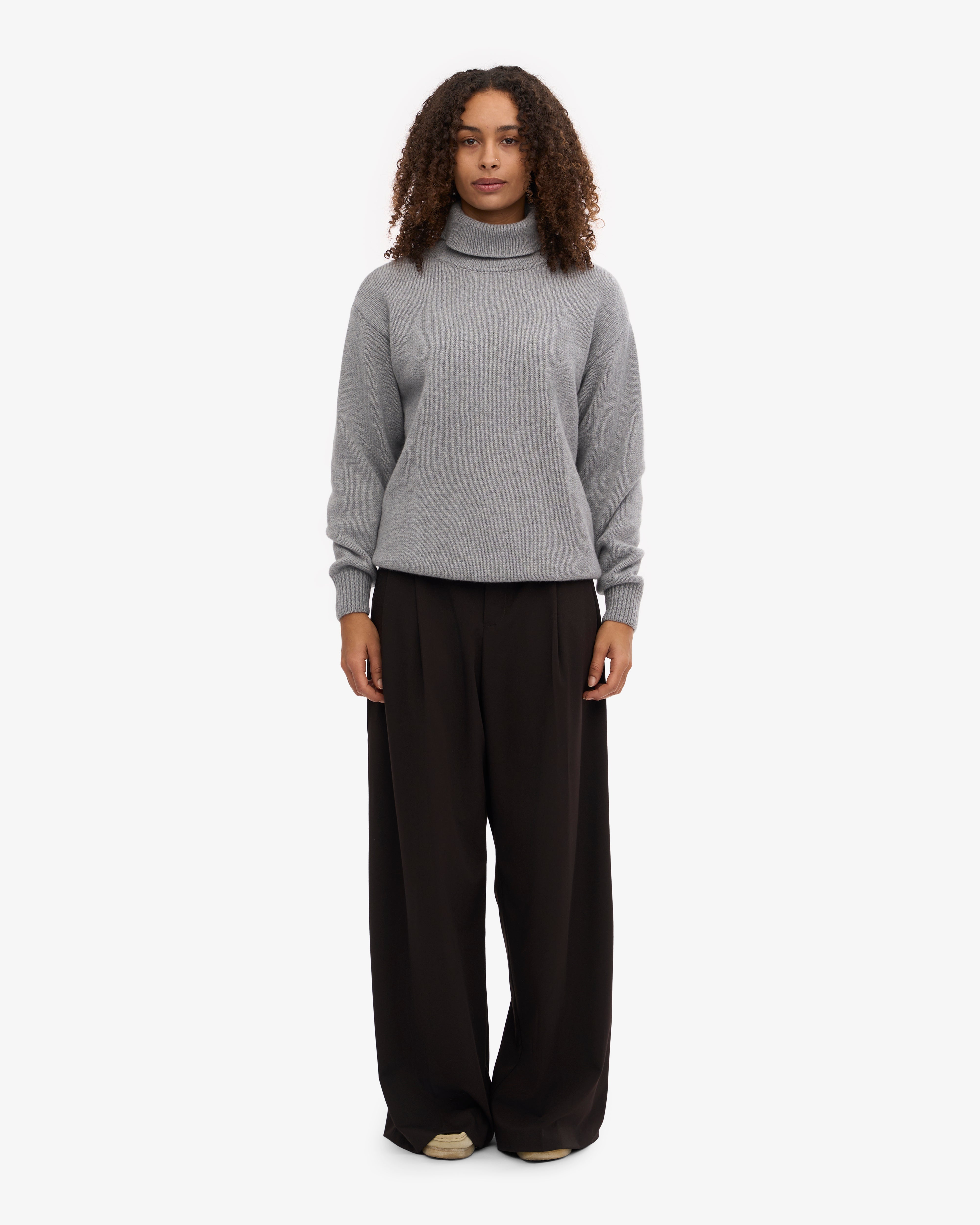 Merino Wool Turtleneck - Heather Grey