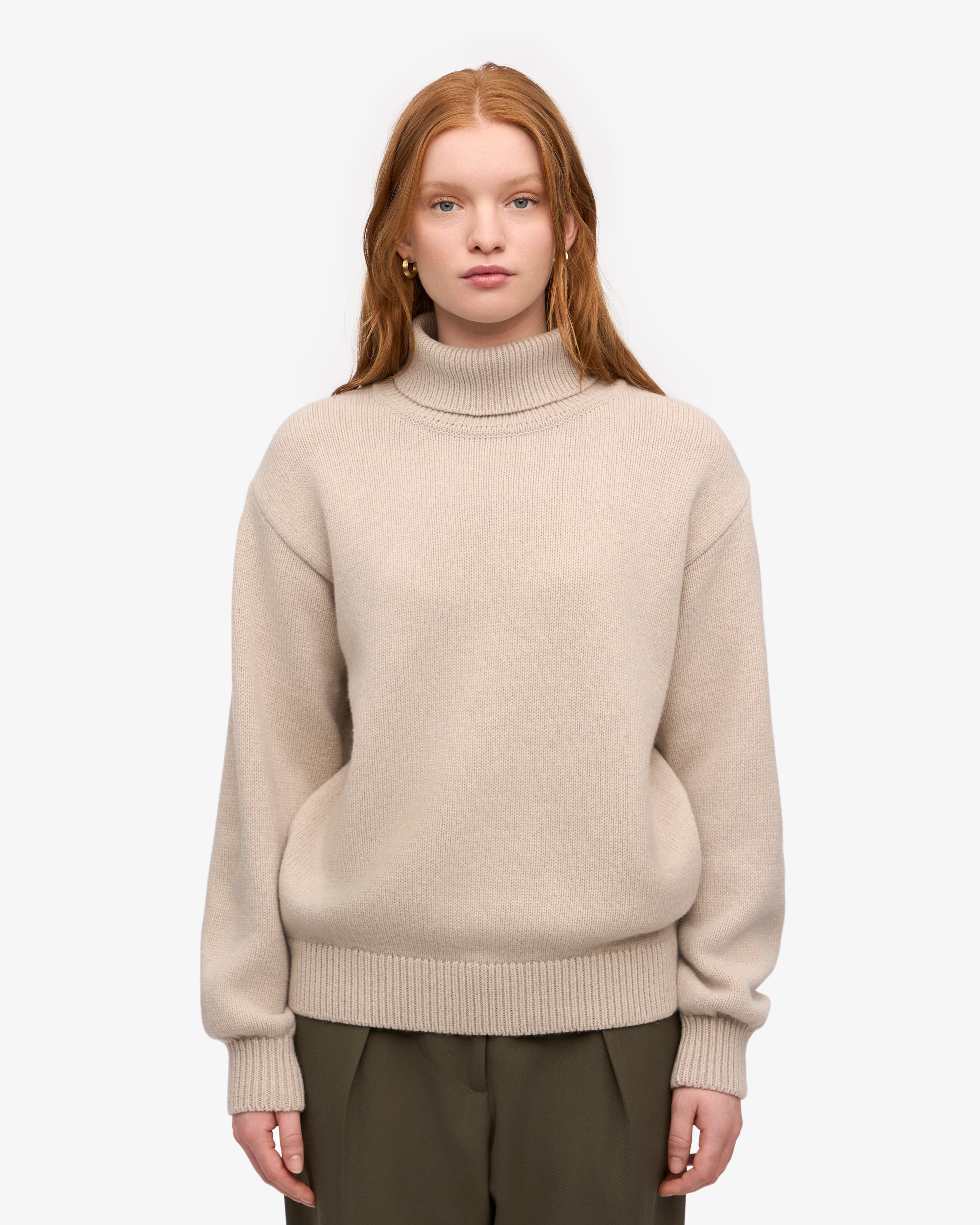 Merino Wool Turtleneck - Ivory White