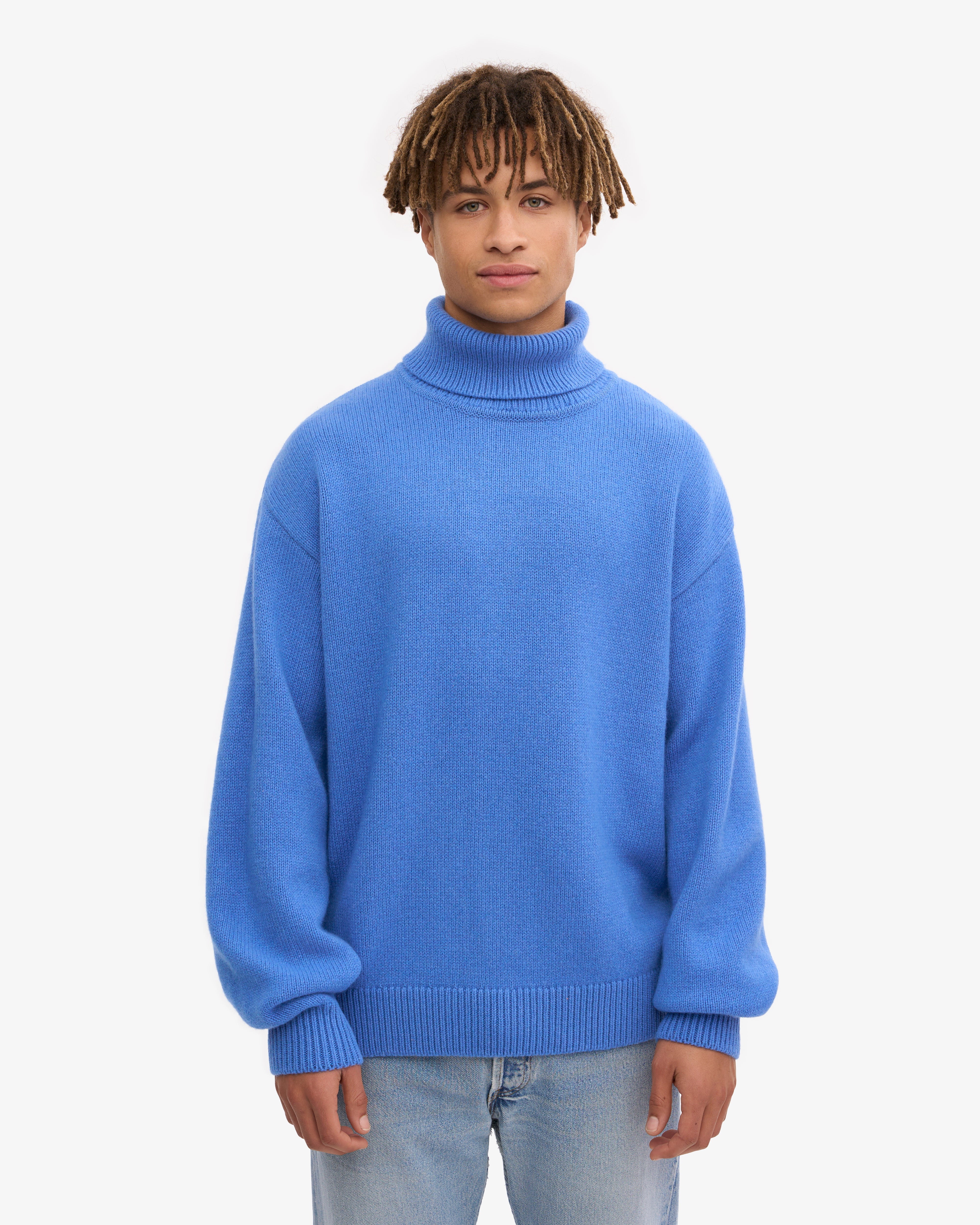 Merino Wool Turtleneck - Pacific Blue