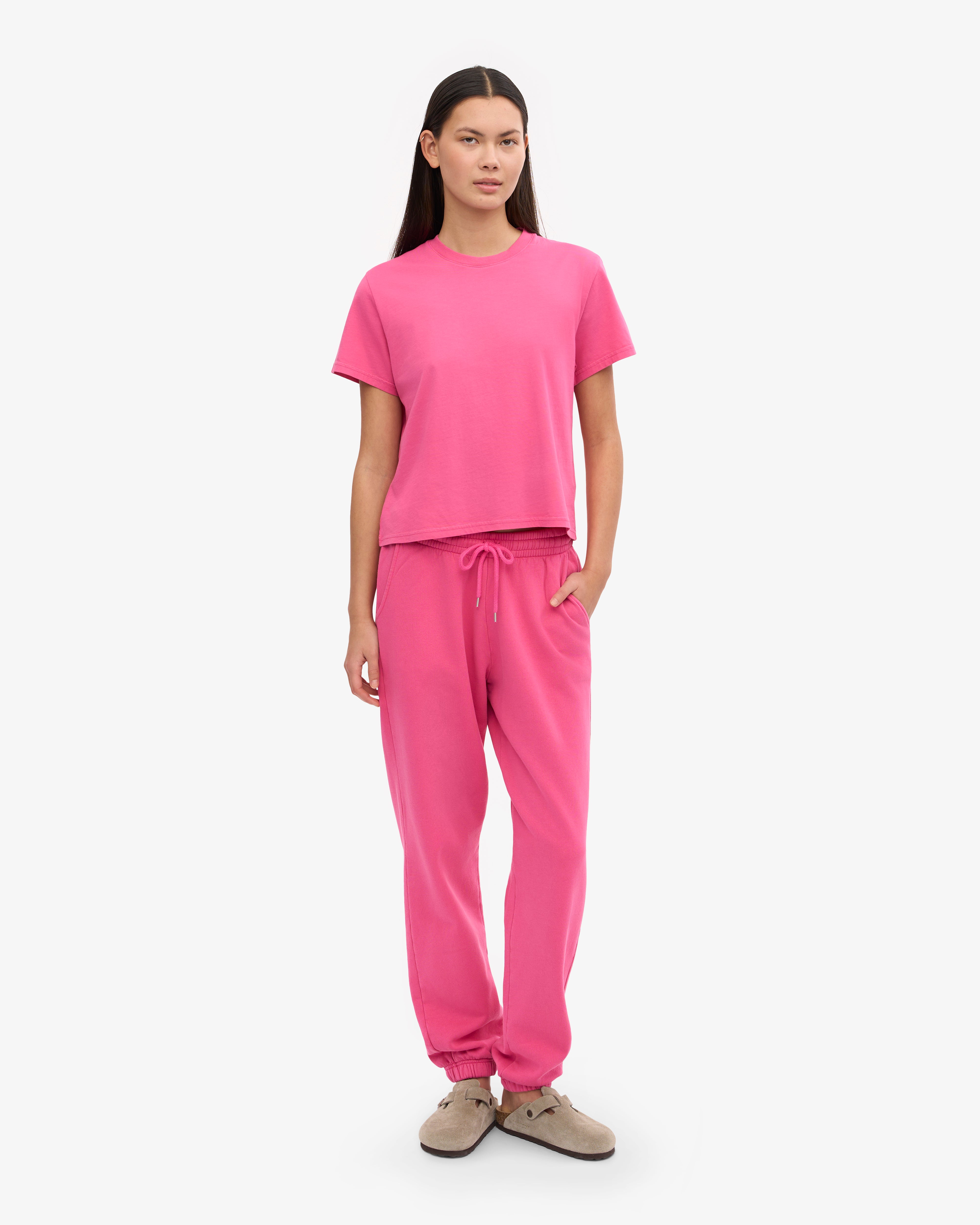 Organic Boxy Crop Tee - Bubblegum Pink XS