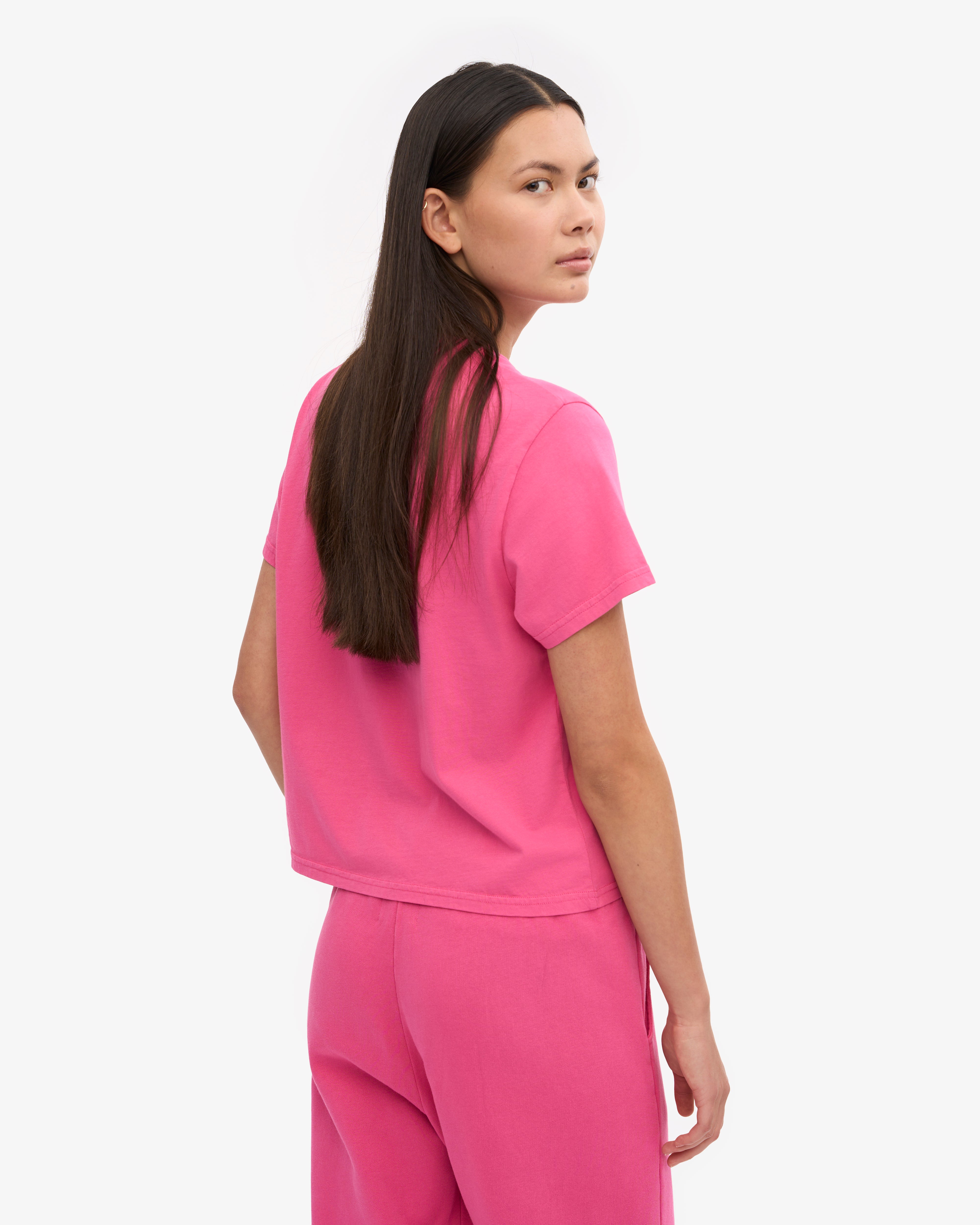 Organic Boxy Crop Tee - Bubblegum Pink XS