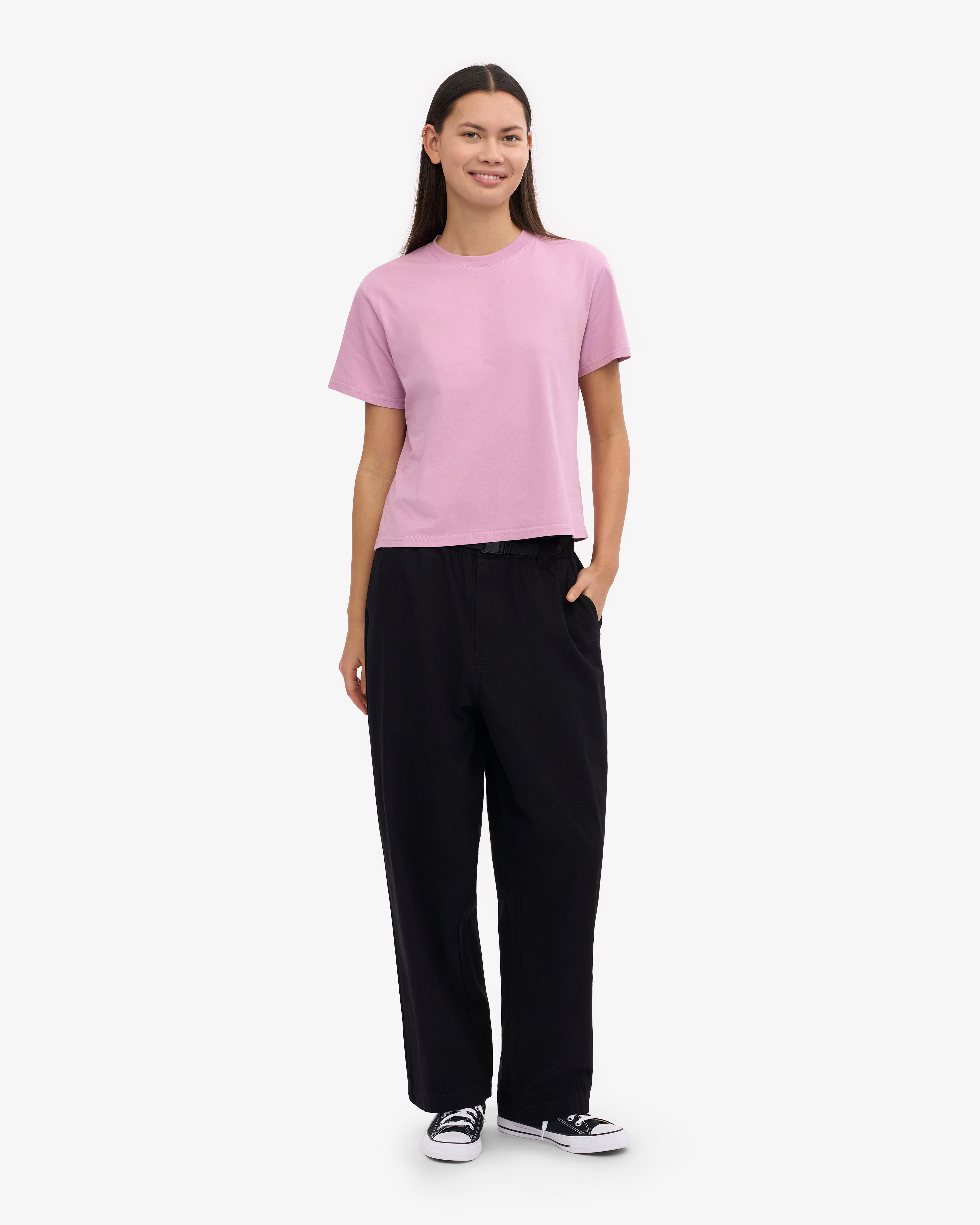 Organic Boxy Crop Tee - Cherry Blossom XS